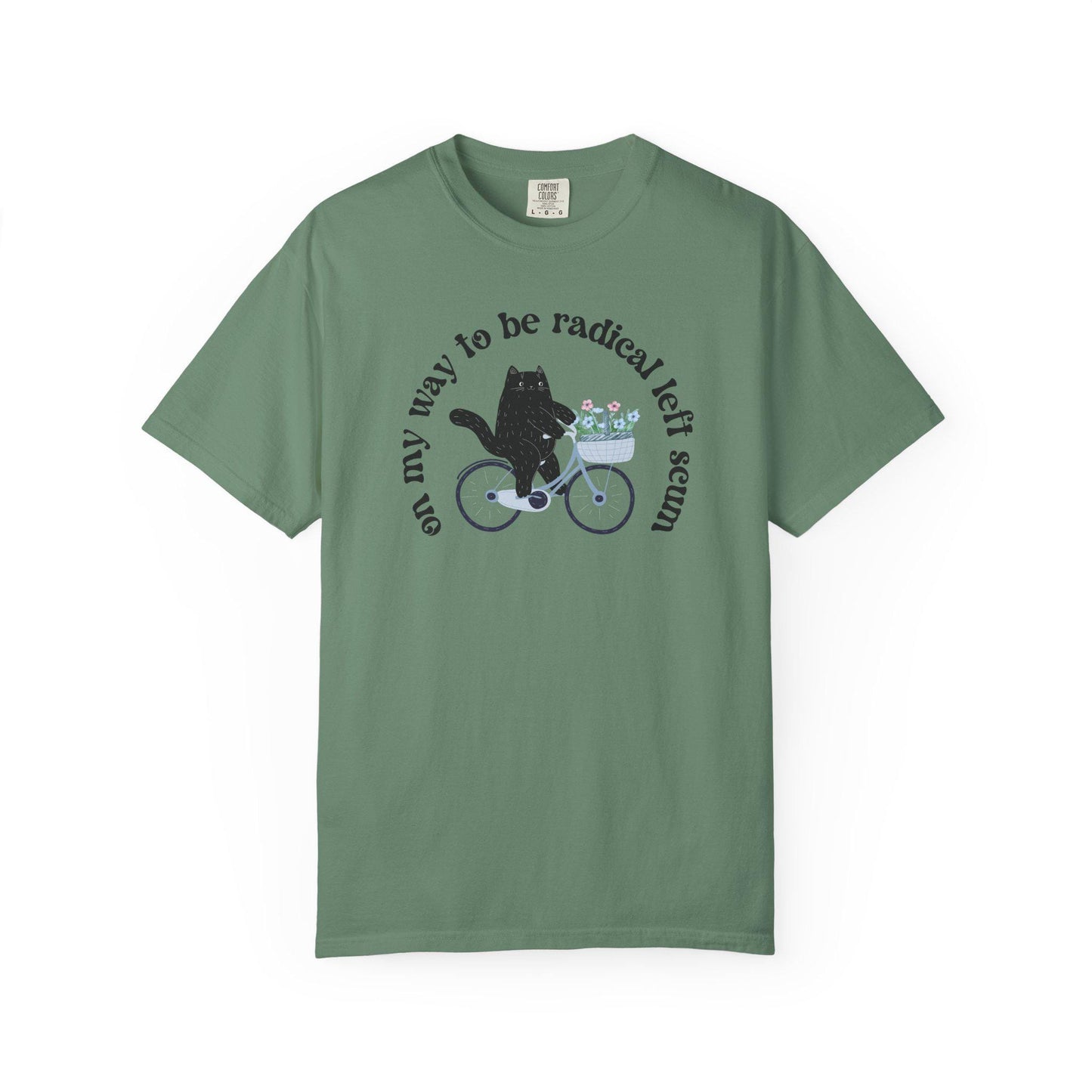 Radical Left Scum Comfort Colors Shirt , Cat On Bicycle Resistance Tee, Anti MAGA T-shirt