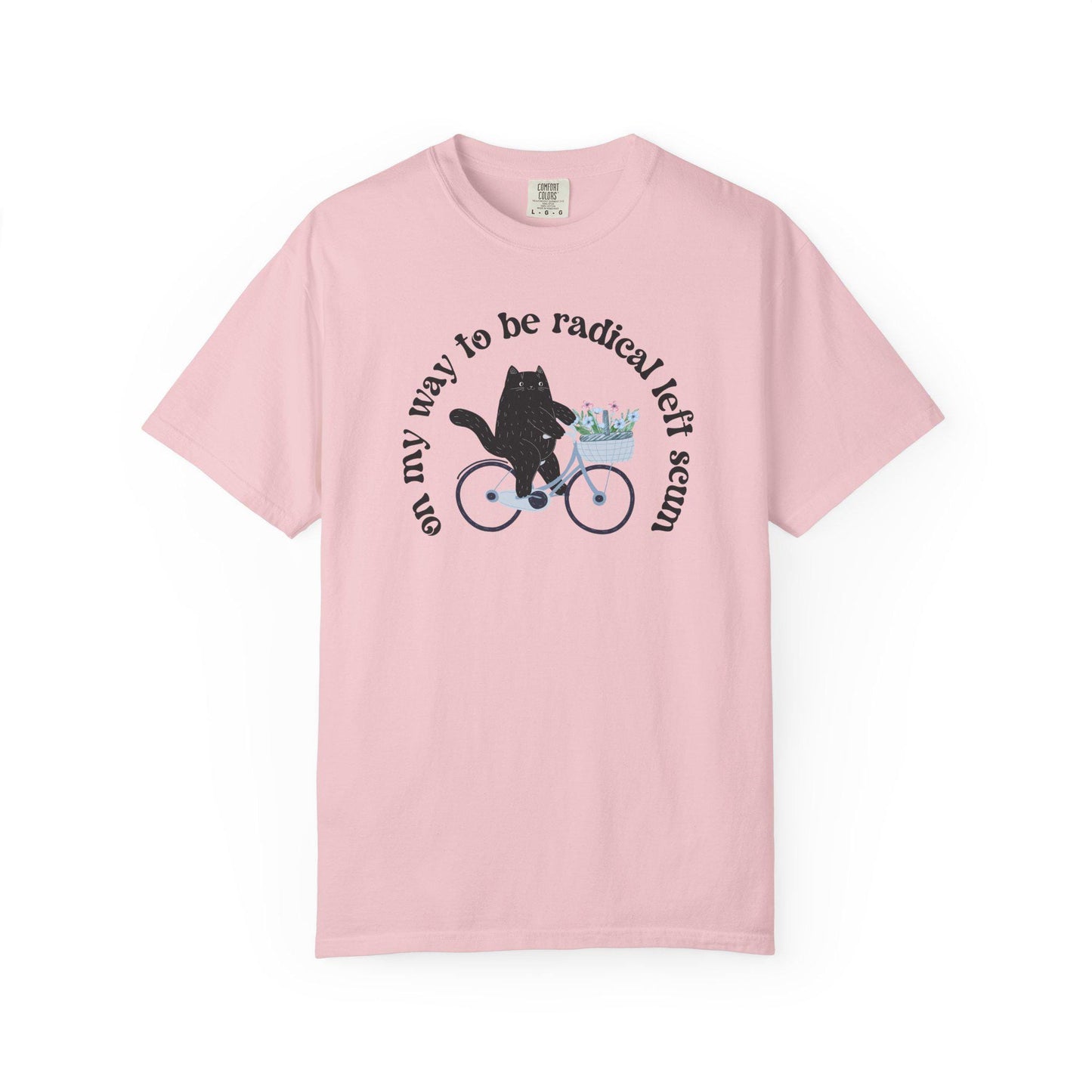 Radical Left Scum Comfort Colors Shirt , Cat On Bicycle Resistance Tee, Anti MAGA T-shirt