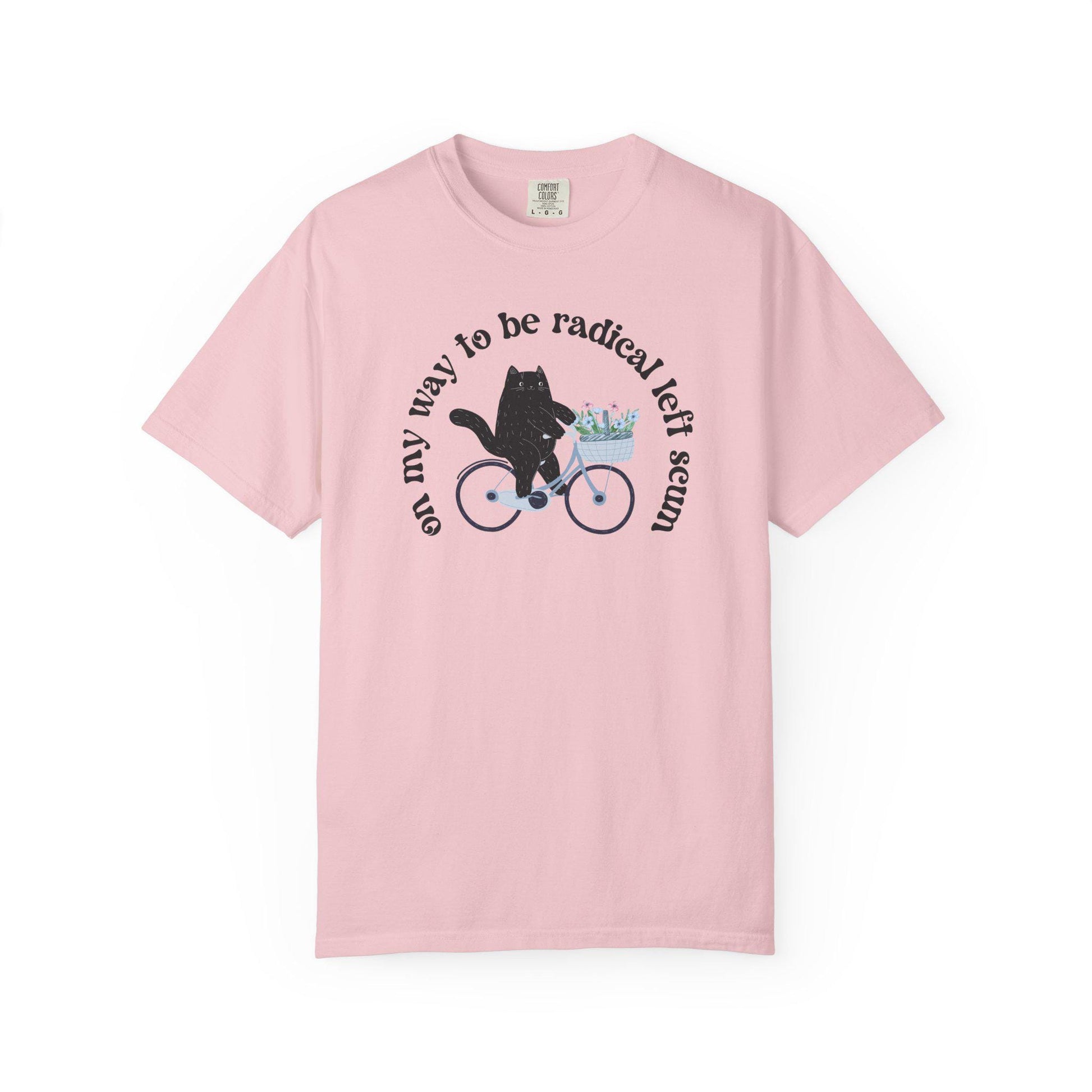 Radical Left Scum Comfort Colors Shirt , Cat On Bicycle Resistance Tee, Anti MAGA T-shirt