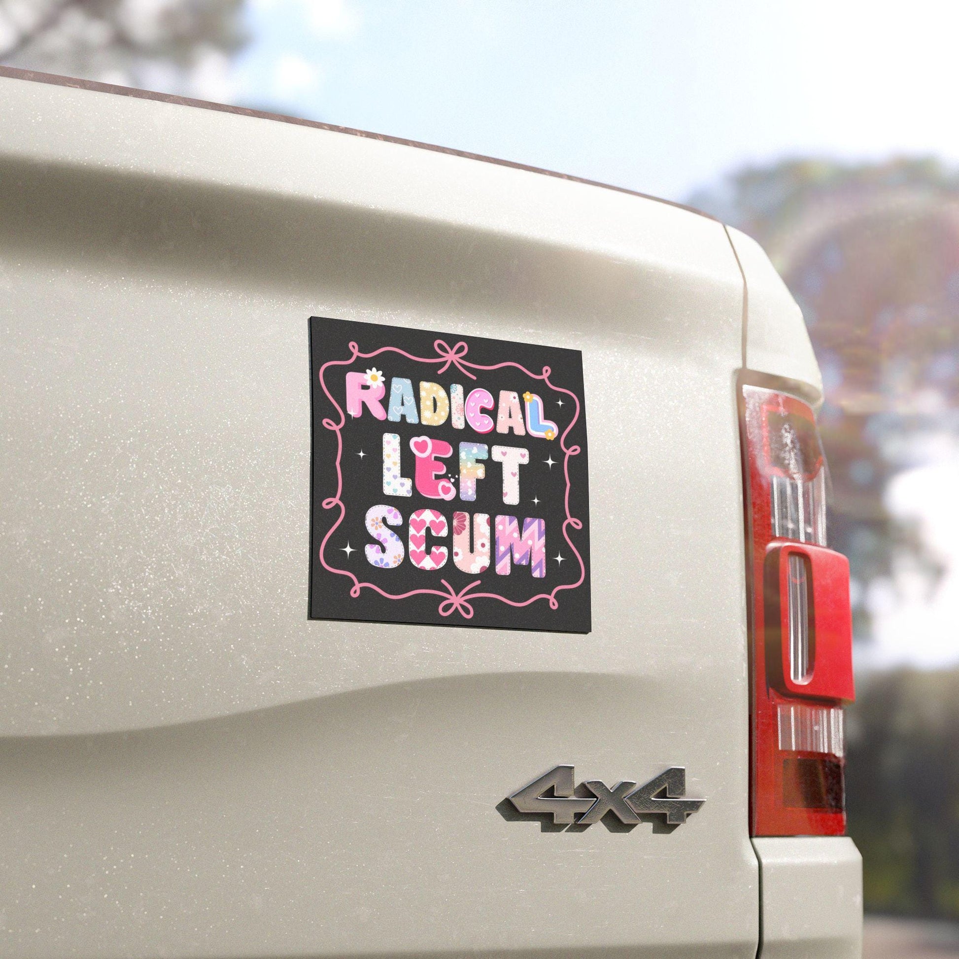 Radical Left Scum Car Magnet, Y2k Resistance Bumper Sticker, Anti MAGA Decal For Leftist