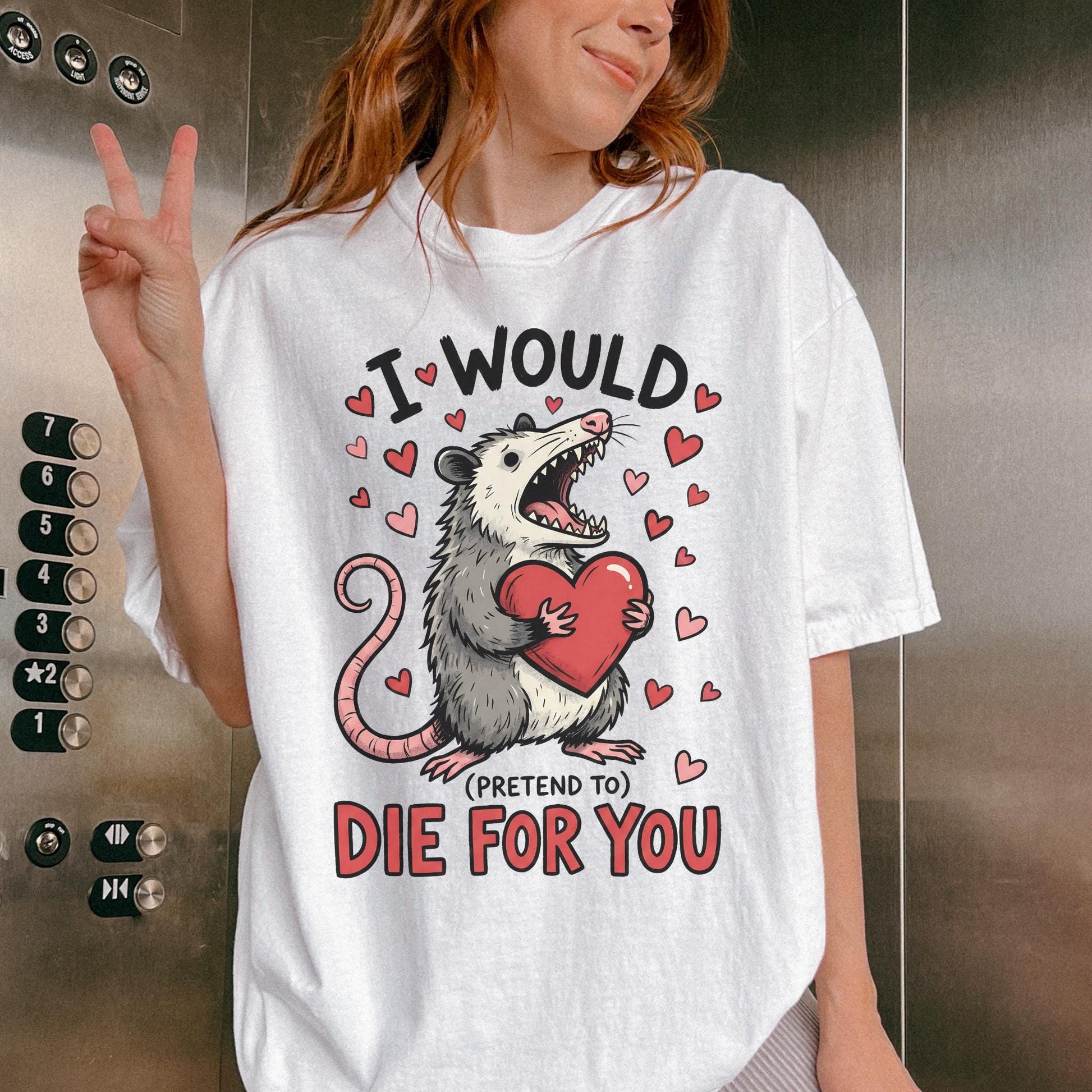 Funny Possum TShirt, Valentine’s Day Tee, Gag Gift Shirt, Animal Lover T-Shirt Idea