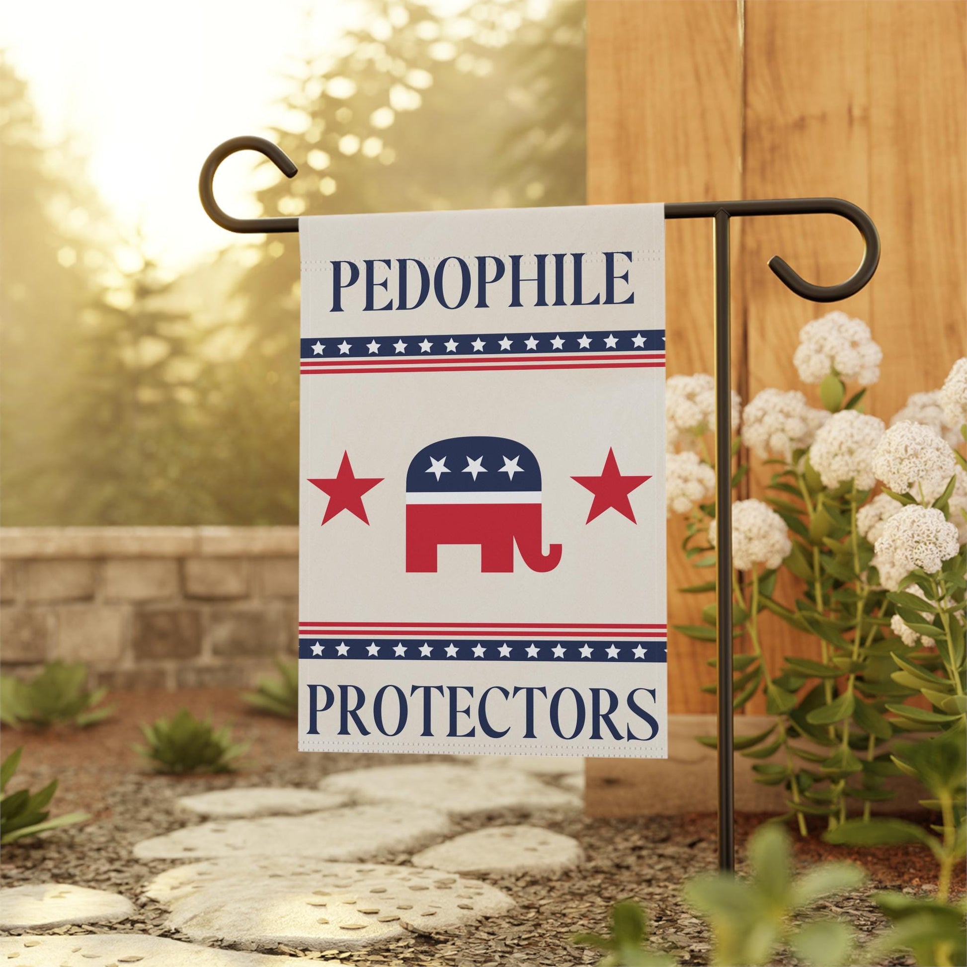 Republicans Are Pedo Protectors Garden Flag, Funny Anti-Trump Epstein Yard Banner, Anti-ICE Leftist Outdoor Decor