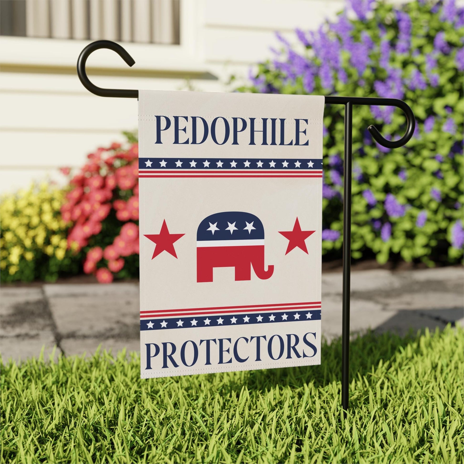 Republicans Are Pedo Protectors Garden Flag, Funny Anti-Trump Epstein Yard Banner, Anti-ICE Leftist Outdoor Decor