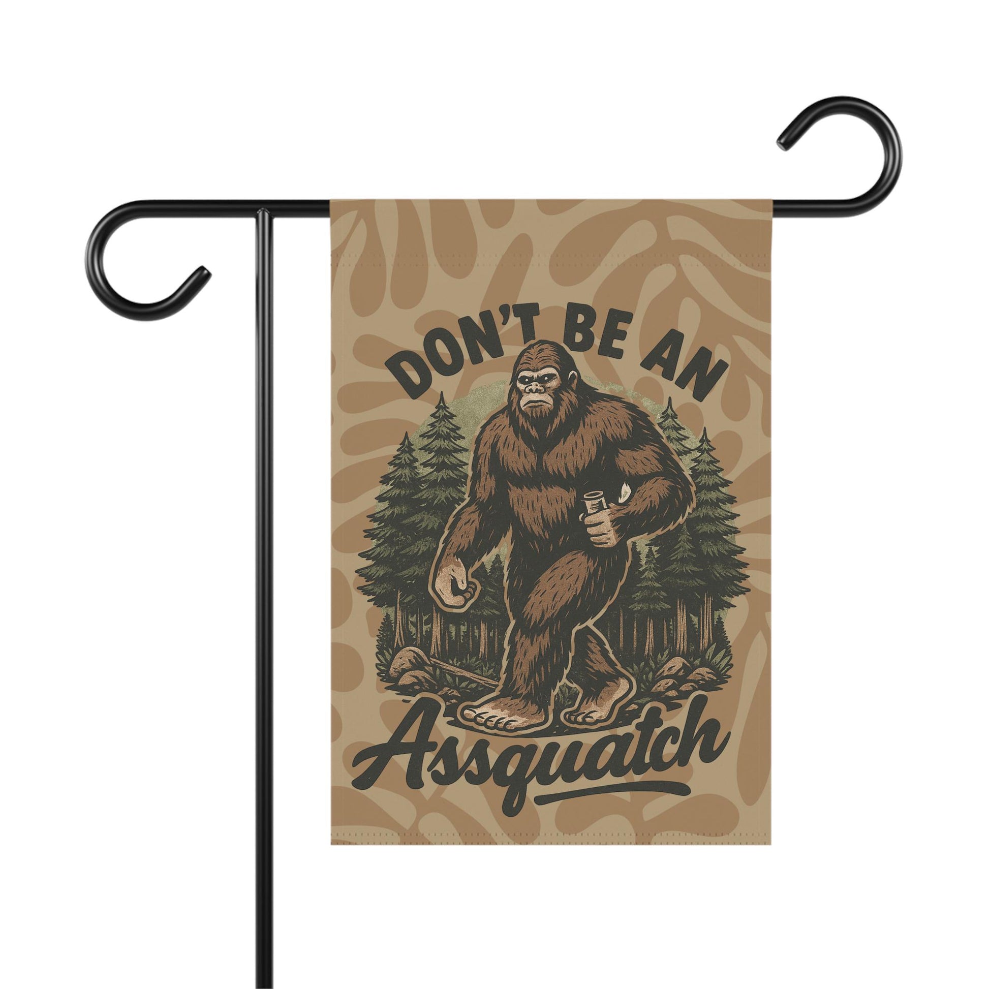 Assquatch Garden Flag, Funny Sasquatch Yard Banner, Outdoors Waterproof Gag Gift Decor, Hilarious Spring Decoration