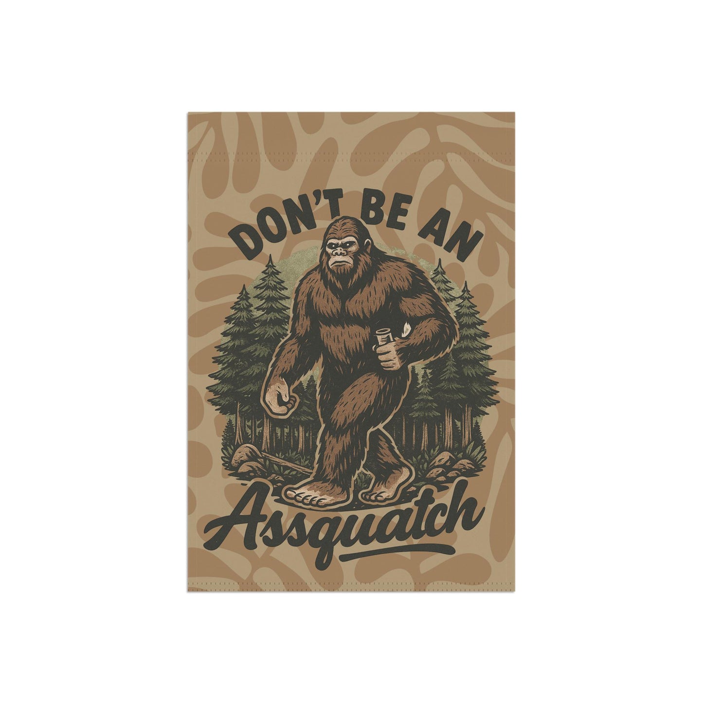 Assquatch Garden Flag, Funny Sasquatch Yard Banner, Outdoors Waterproof Gag Gift Decor, Hilarious Spring Decoration