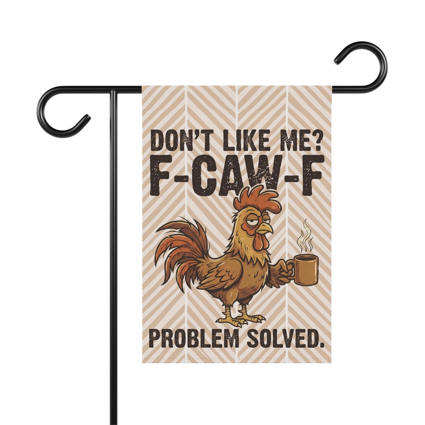 FCAWF Chicken Lover Garden Flag, Tired Rooster Coffee Yard Banner, Funny Farmhouse Outdoor Decor, Animal Lover Decoration