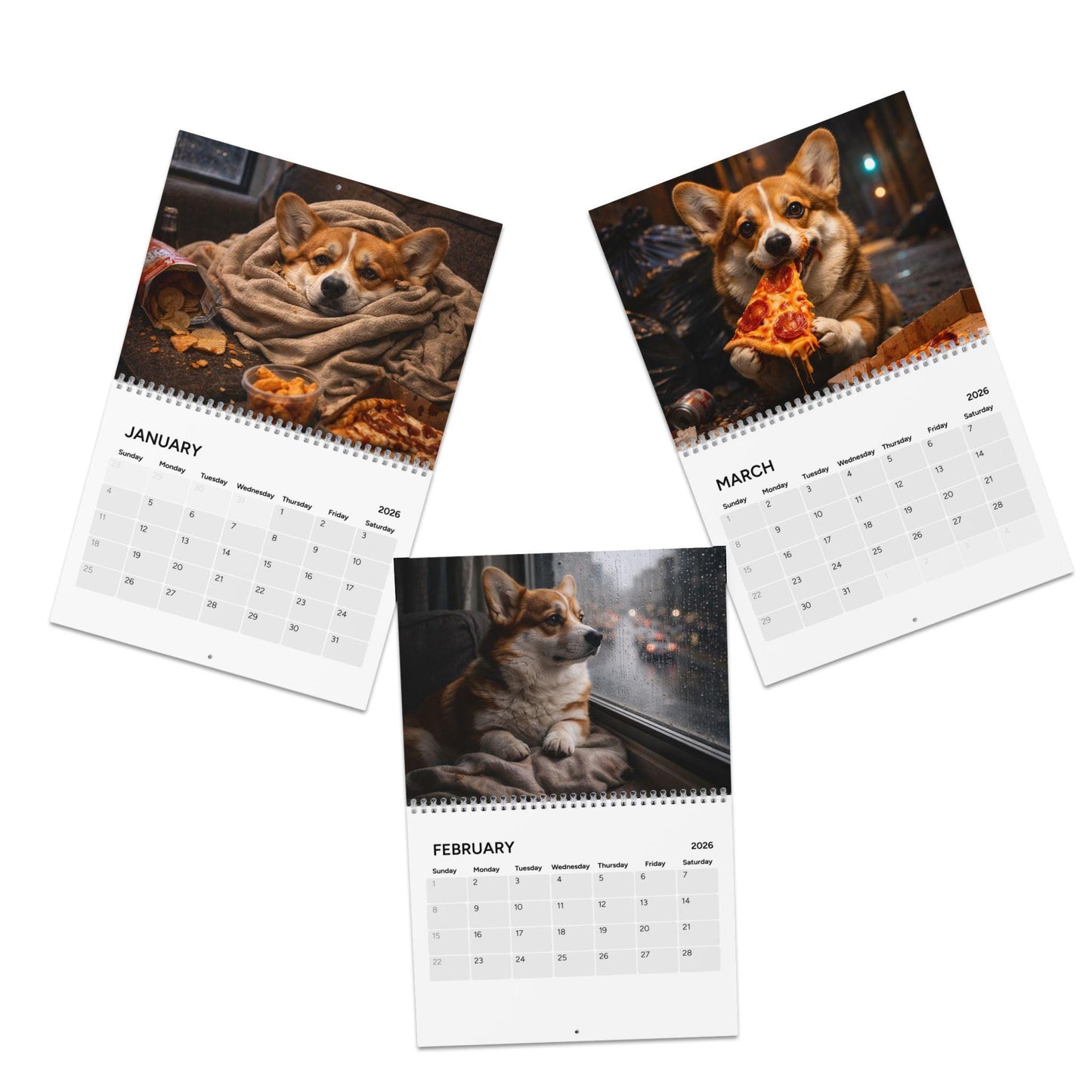 2026 Corgi Calendar, Wall Calendar For Office, Dog Mom Or Dad Gift, Pet Owner Decor
