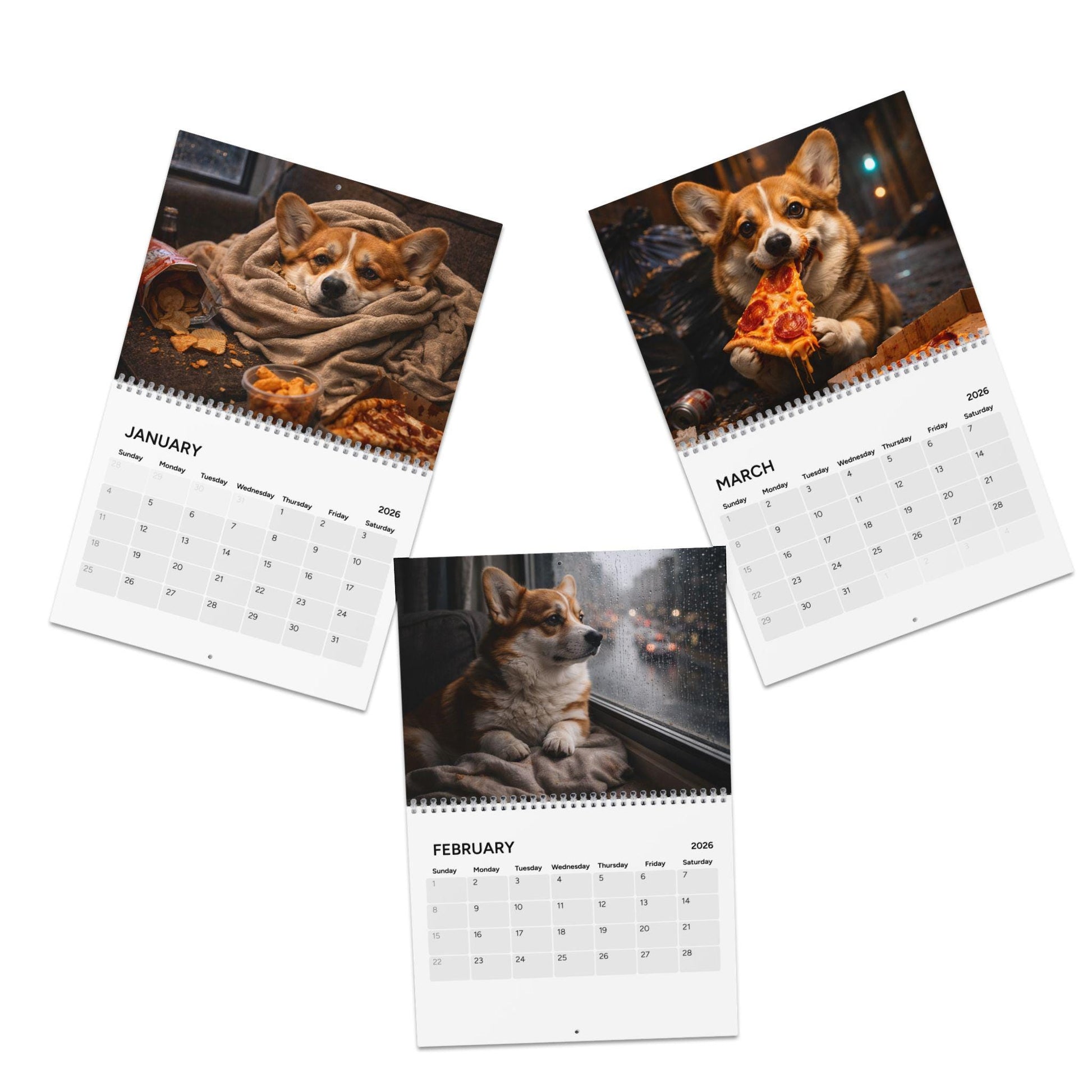 2026 Corgi Calendar, Wall Calendar For Office, Dog Mom Or Dad Gift, Pet Owner Decor