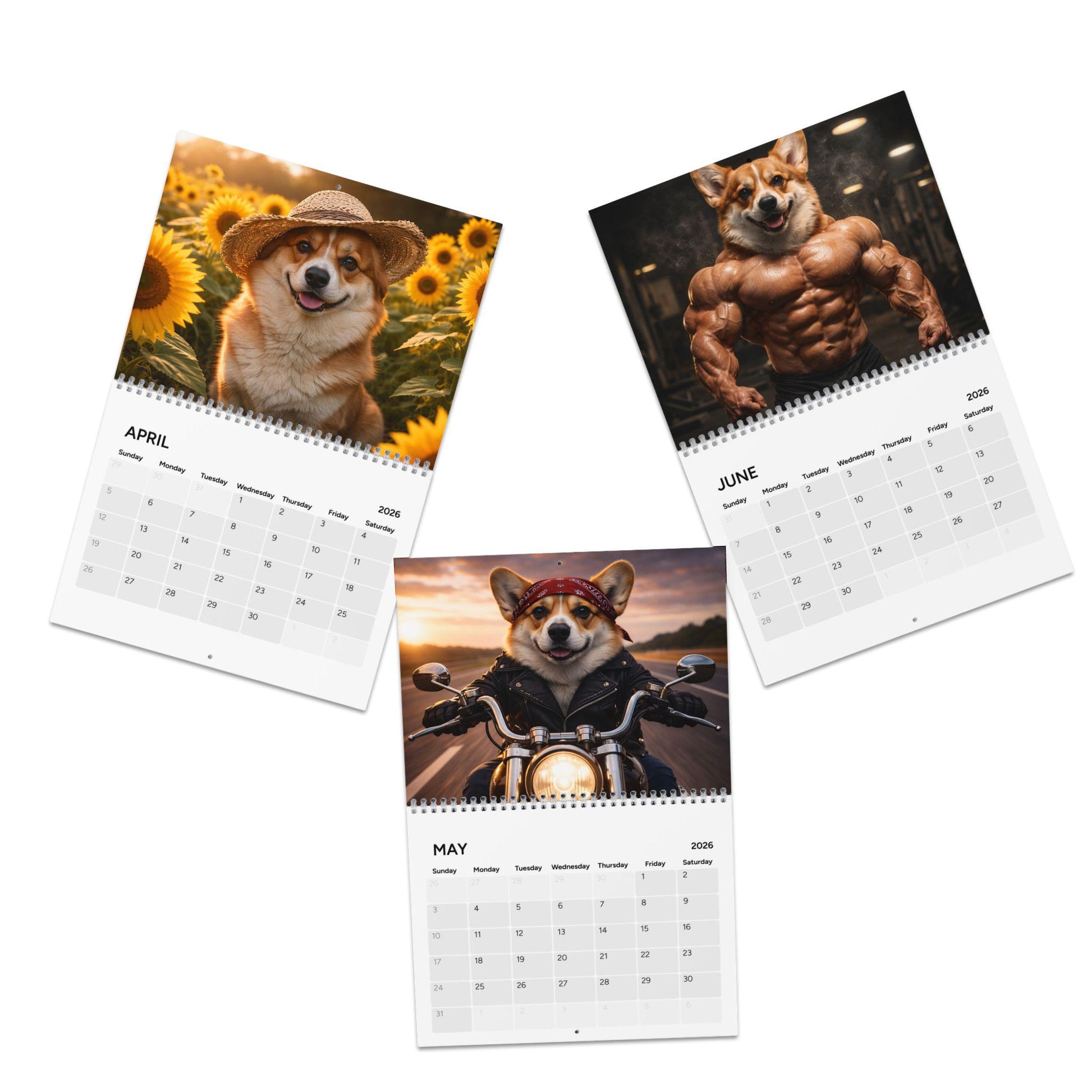 2026 Corgi Calendar, Wall Calendar For Office, Dog Mom Or Dad Gift, Pet Owner Decor