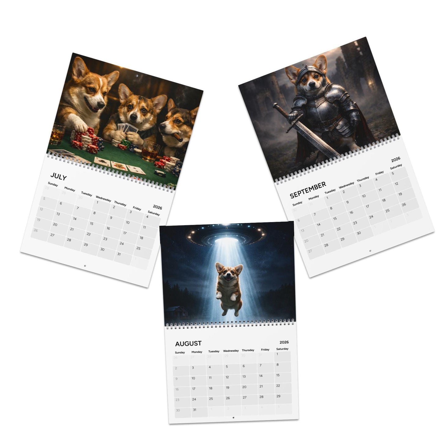 2026 Corgi Calendar, Wall Calendar For Office, Dog Mom Or Dad Gift, Pet Owner Decor