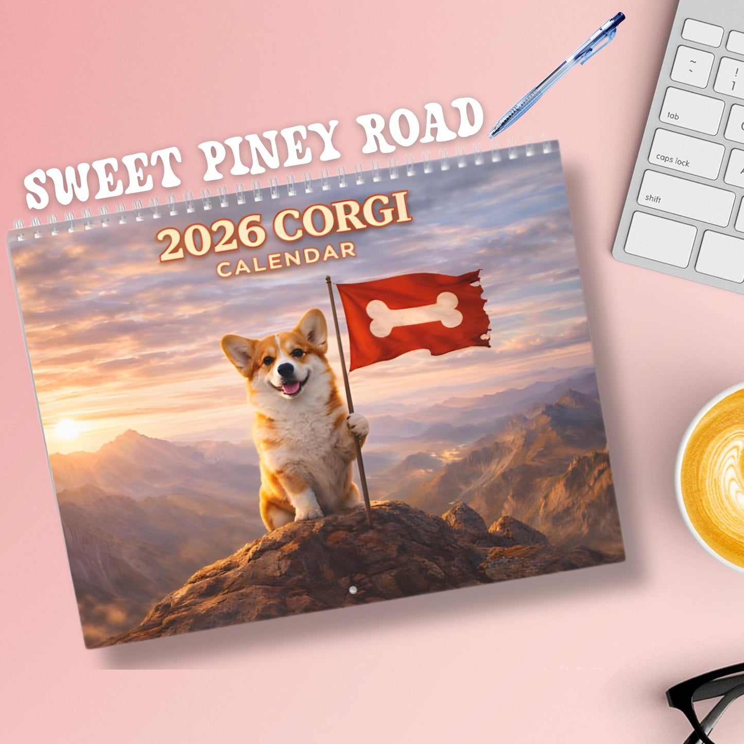 2026 Corgi Calendar, Wall Calendar For Office, Dog Mom Or Dad Gift, Pet Owner Decor