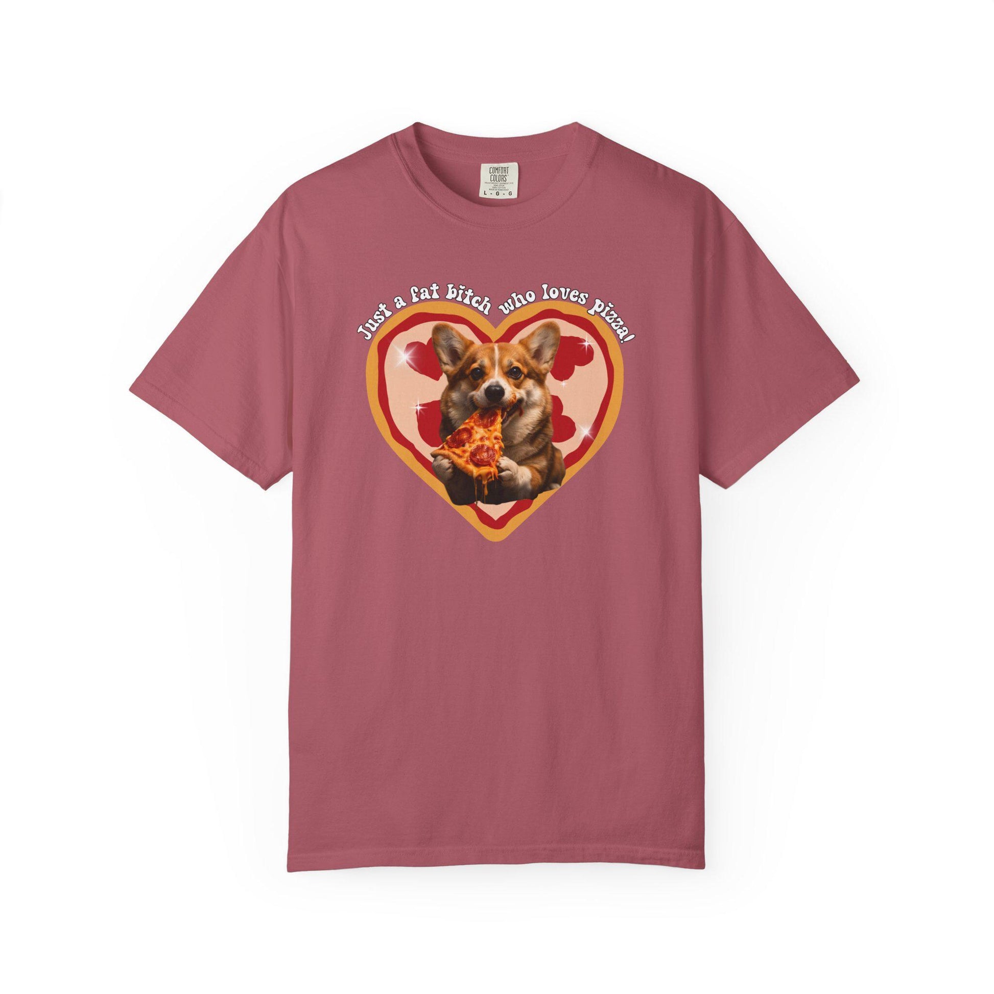 Fat B*tch I Love Pizza Corgi Shirt, Hilarious Pizza Lover Tshirt Gag Gift, Funny Dog Lover Meme T-Shirt Humor, Brainrot Tee, Corgi Mom Idea