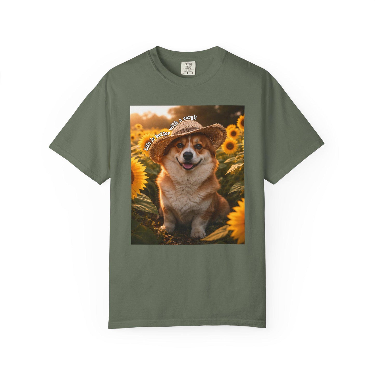 Life Is Better With A Corgi Shirt, Adorable Sunflower Corgi Mom T-Shirt, Dog Lover Tshirt, Spring Summer Flowers Tee