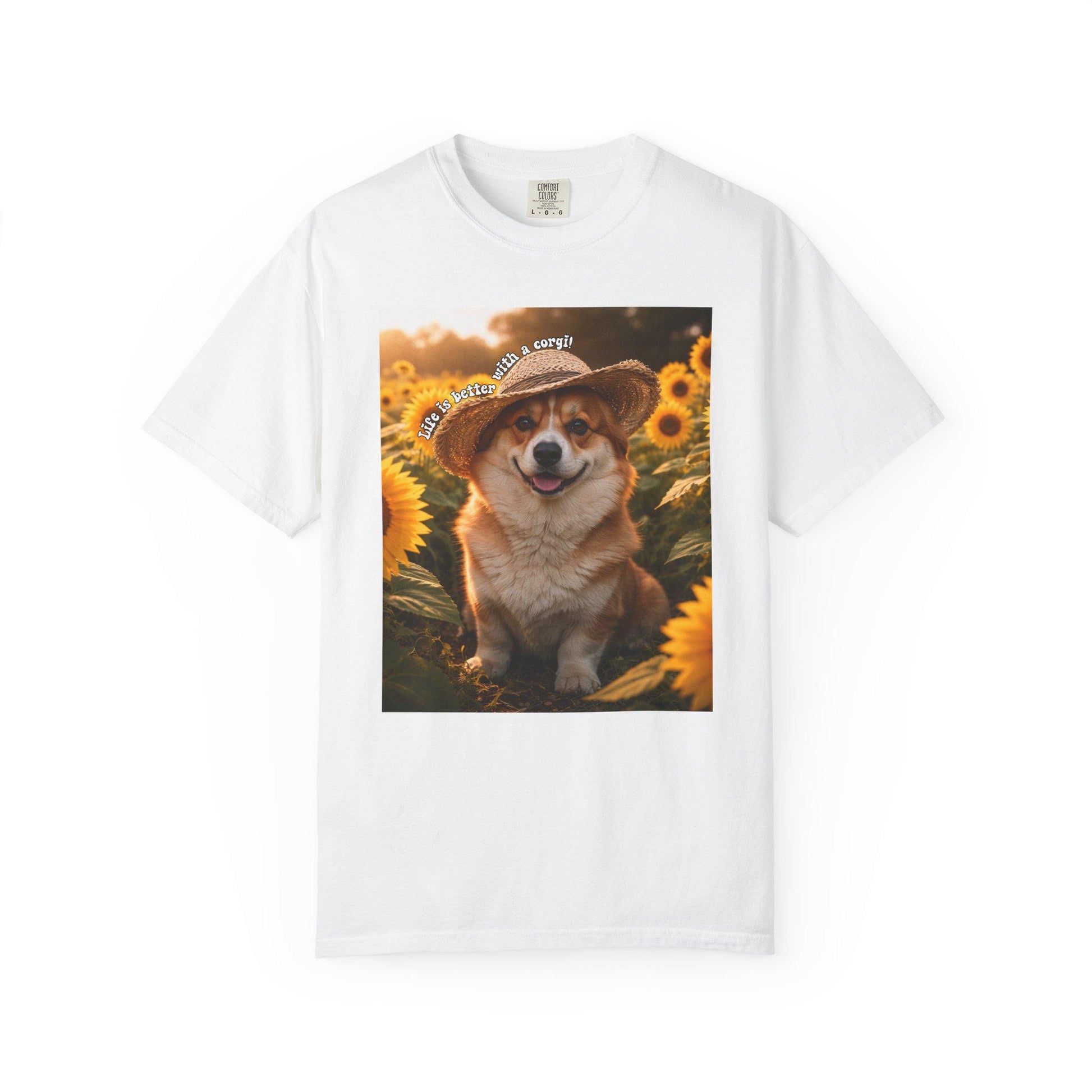 Life Is Better With A Corgi Shirt, Adorable Sunflower Corgi Mom T-Shirt, Dog Lover Tshirt, Spring Summer Flowers Tee