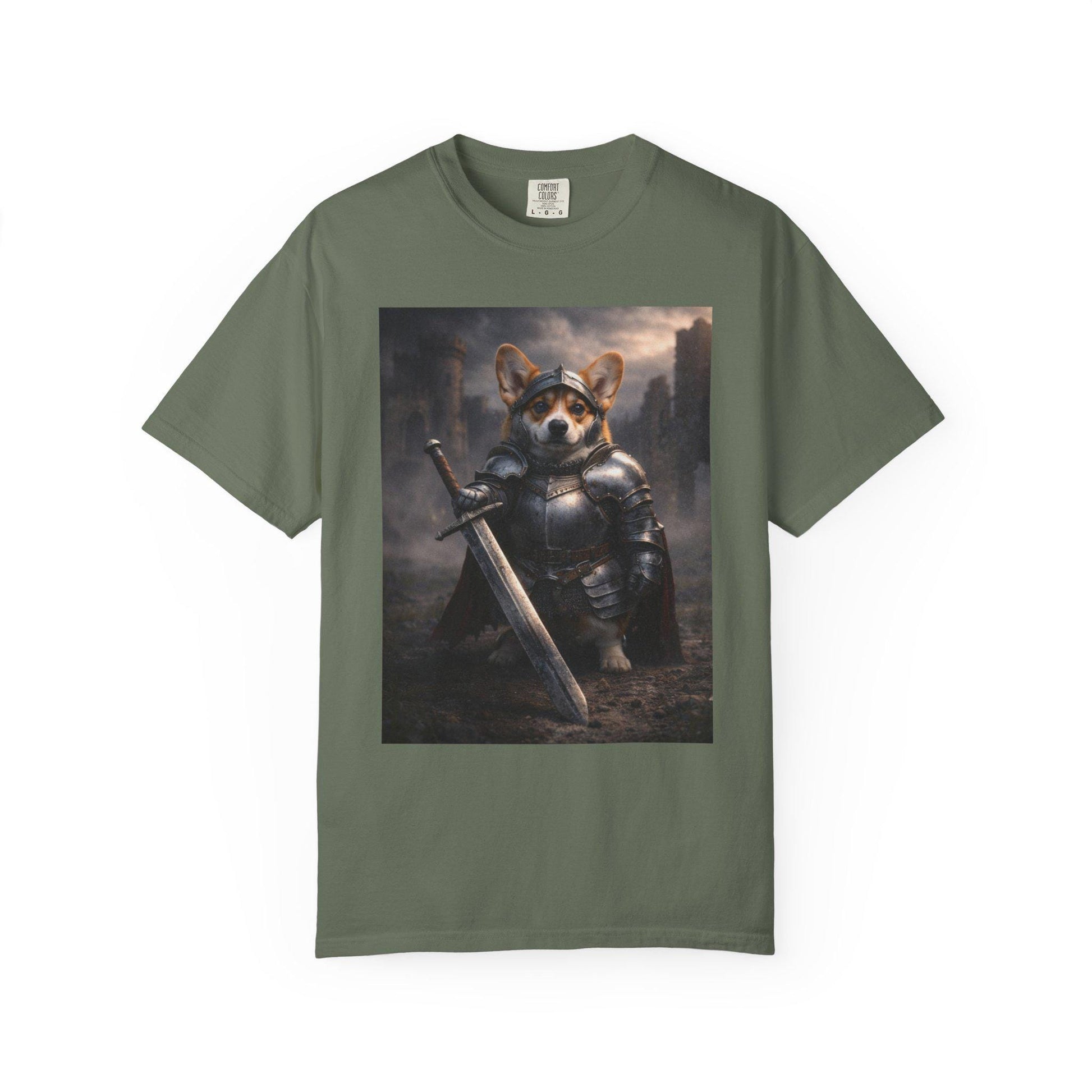 Corgi Shirt, Medieval Knight Dog T-Shirt, Funny Renaissance Corgi Dad TShirt, I Love My Corgi Tee, Hilarious Gag Gift