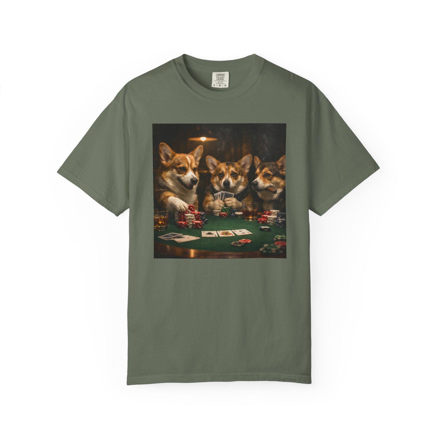 Poker Corgi Shirt, Hilarious Dog Lover T-Shirt, Cursed Humor Meme Tee, Brainrot Tshirt For Friend, Gag Gift Idea For Dog Lover