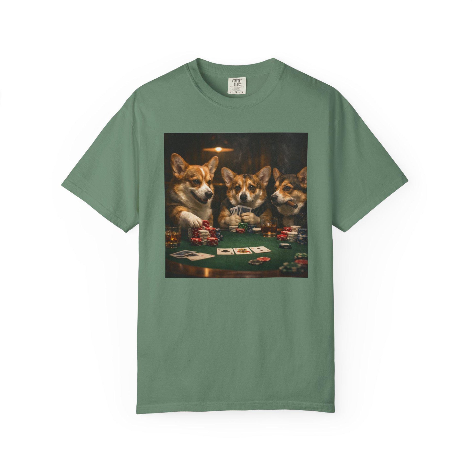 Poker Corgi Shirt, Hilarious Dog Lover T-Shirt, Cursed Humor Meme Tee, Brainrot Tshirt For Friend, Gag Gift Idea For Dog Lover