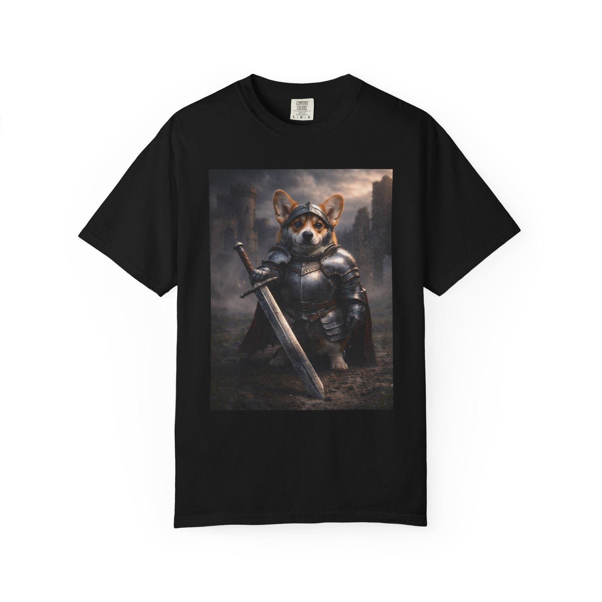 Corgi Shirt, Medieval Knight Dog T-Shirt, Funny Renaissance Corgi Dad TShirt, I Love My Corgi Tee, Hilarious Gag Gift