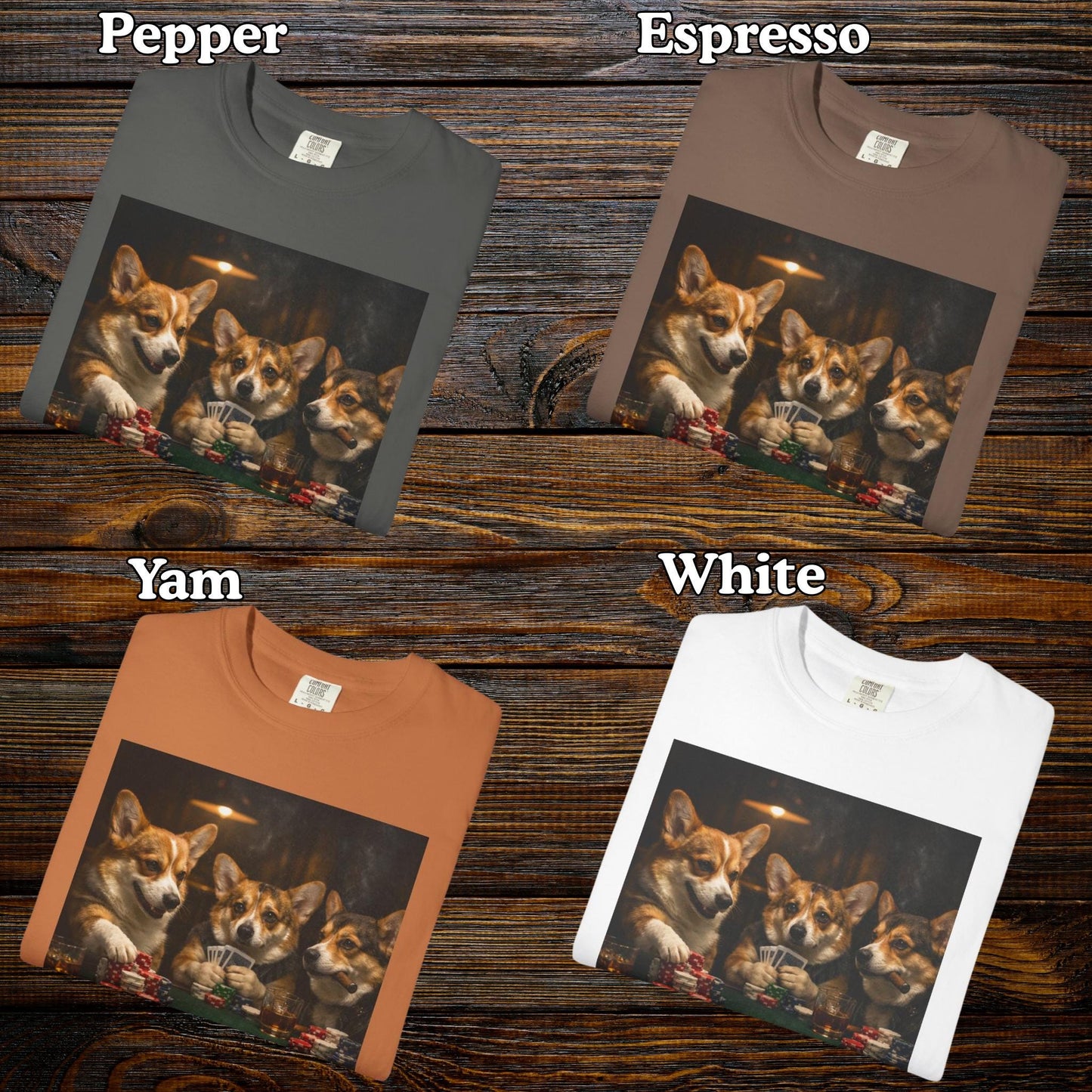 Poker Corgi Shirt, Hilarious Dog Lover T-Shirt, Cursed Humor Meme Tee, Brainrot Tshirt For Friend, Gag Gift Idea For Dog Lover