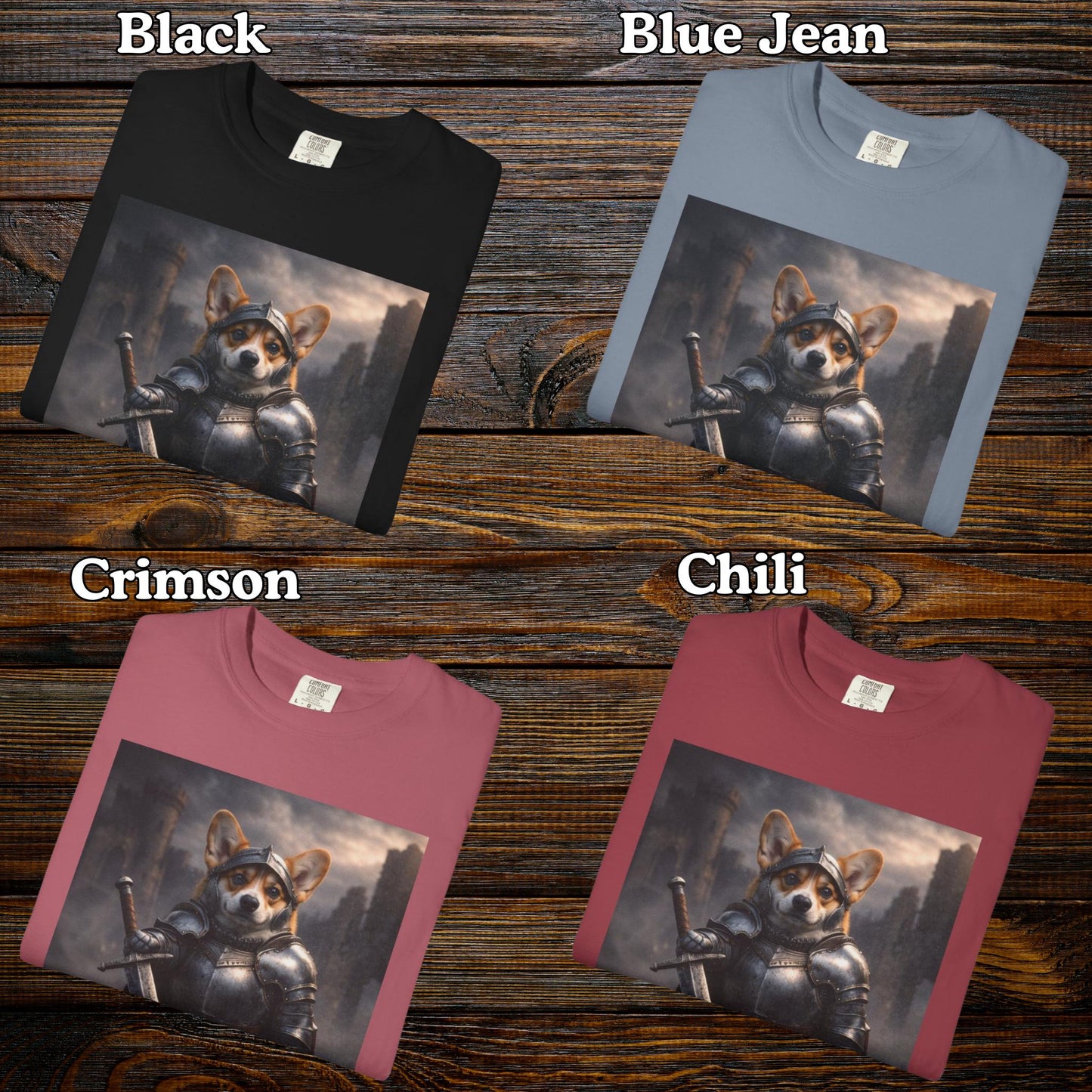 Corgi Shirt, Medieval Knight Dog T-Shirt, Funny Renaissance Corgi Dad TShirt, I Love My Corgi Tee, Hilarious Gag Gift