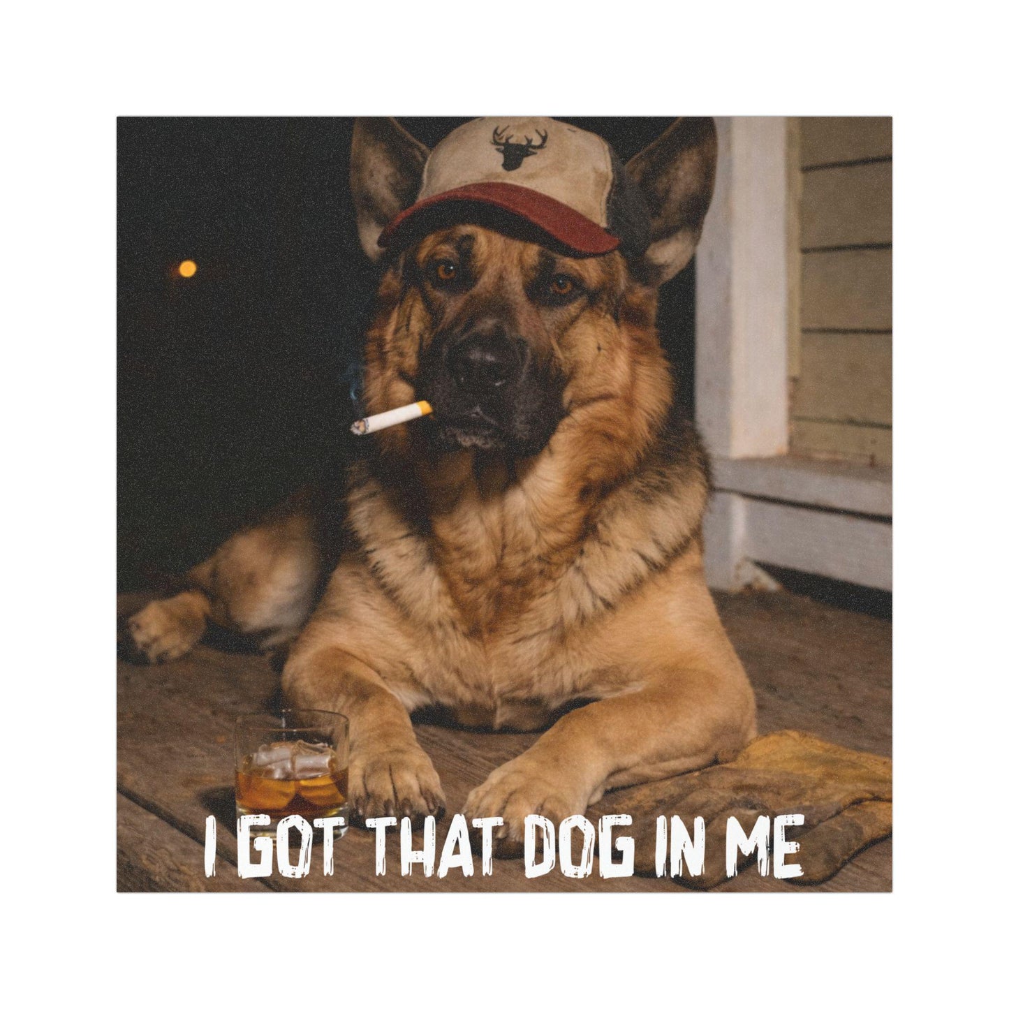 I Got That Dog In Me, Funny German Shepherd Car Magnet, Dad Truck Blue Collar Man Gag Gift For Husband, Hilarious Meme Cursed Humor Decal