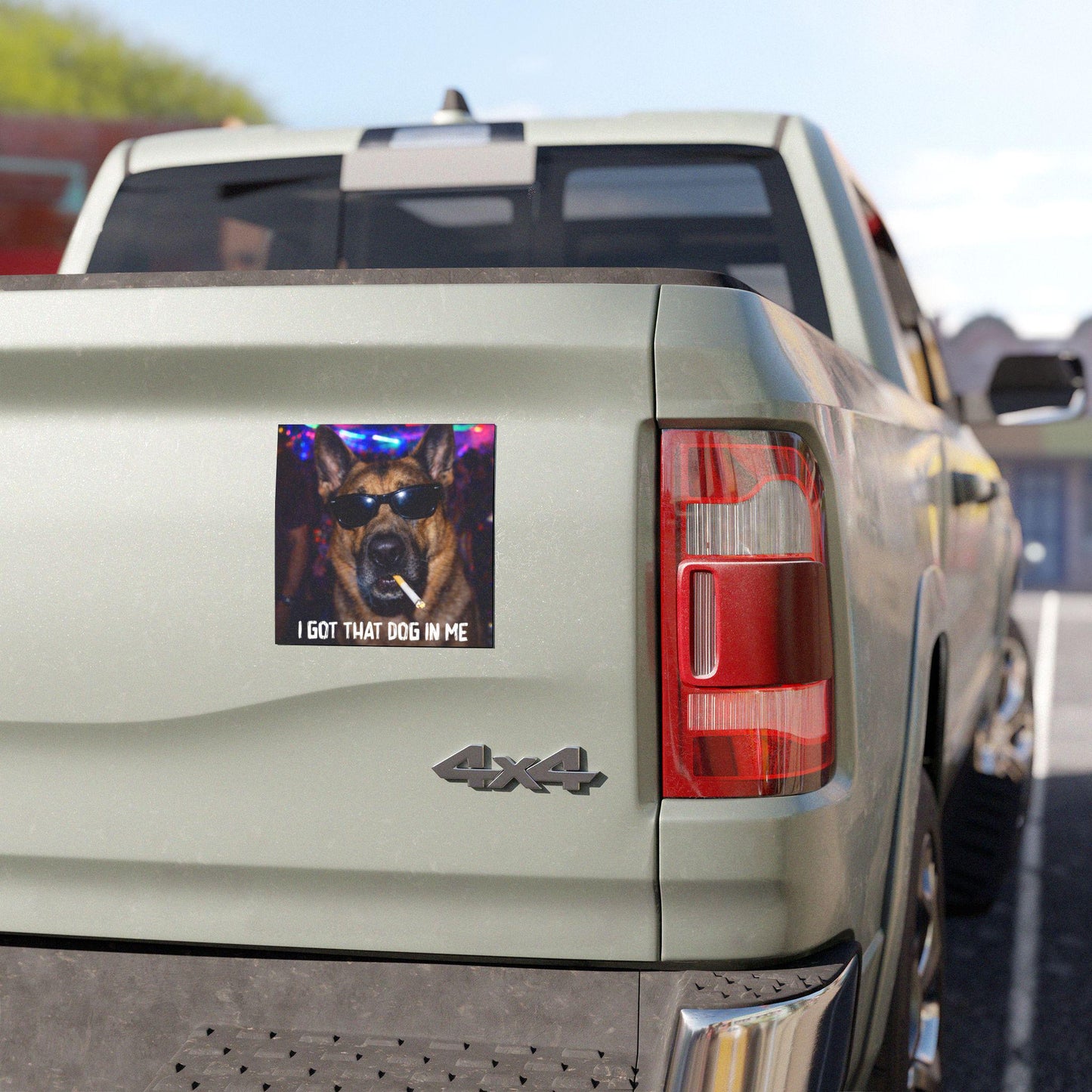 Funny German Shepherd Car Magnet, Hilarious Smoking Night Club Dogs, Waterproof Party Animal Lover Gag Gift, I Got That Dog In Me y2k Meme