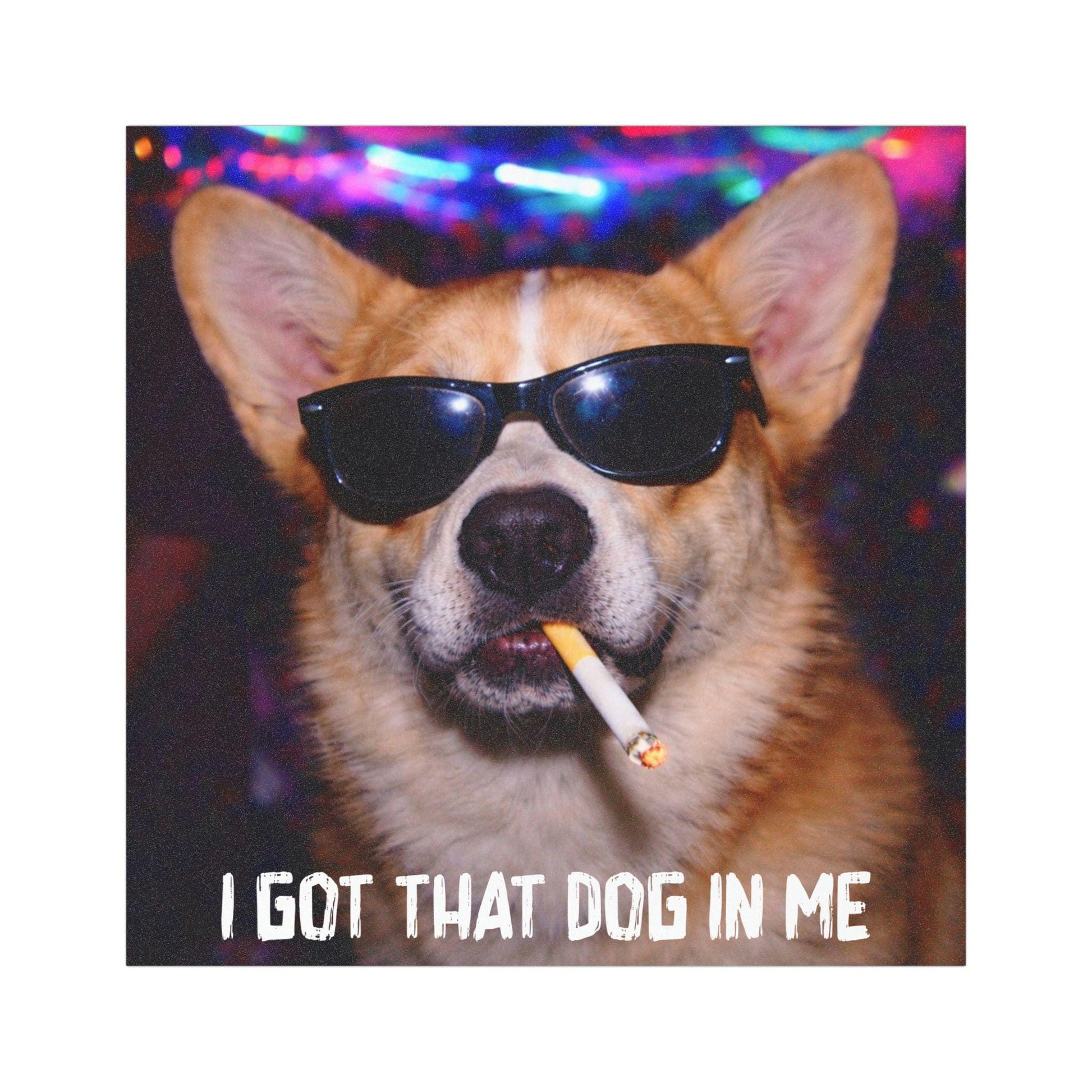 Funny Corgi Car Magnet, Hilarious Smoking Night Club Dog, Waterproof Party Animal Lover Gag Gift, I Got That Dog In Me y2k Meme Cursed Humor