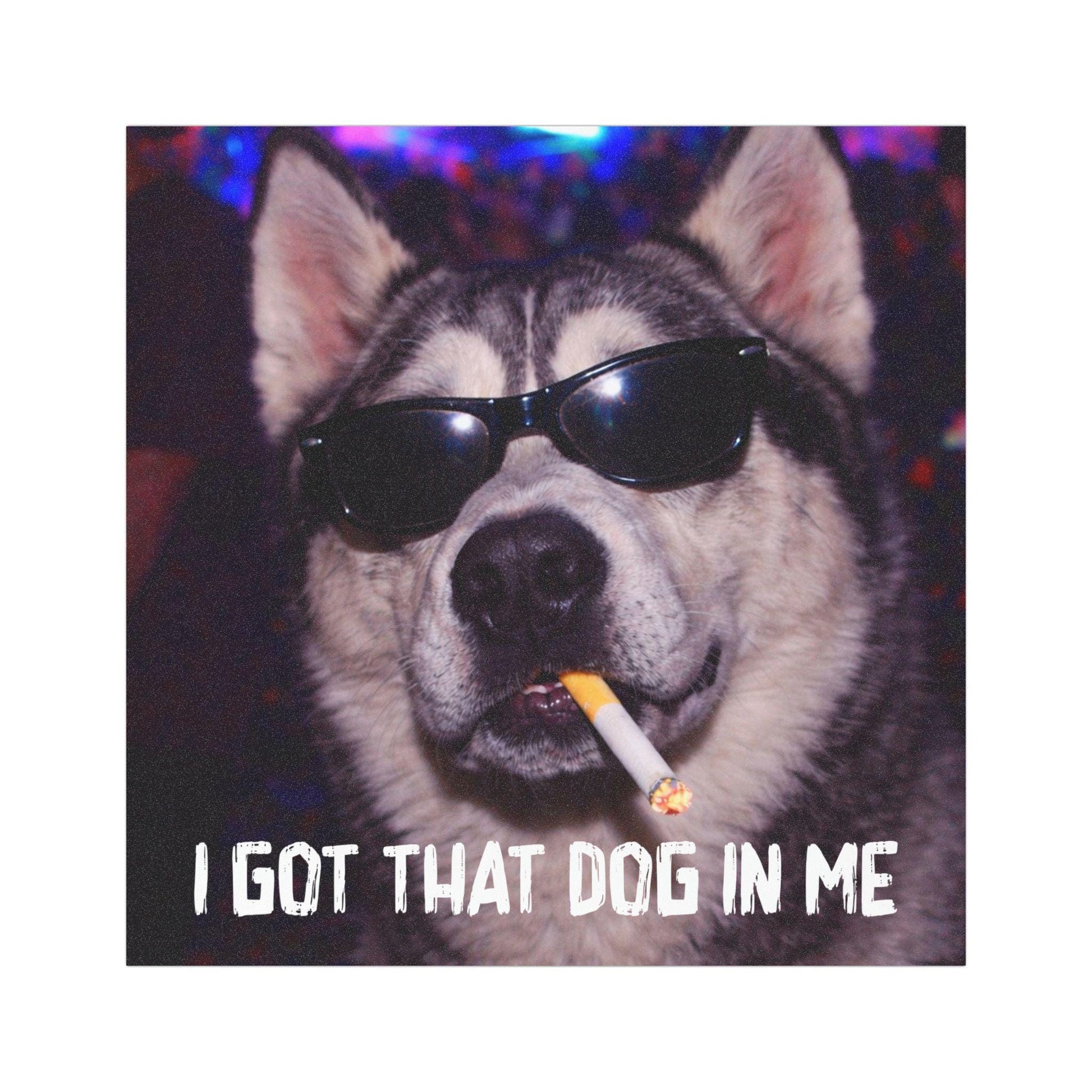 Funny Siberian Husky Car Magnet, Hilarious Smoking Night Club Dogs, Waterproof Party Animal Lover Gag Gift, I Got That Dog In Me y2k Humor