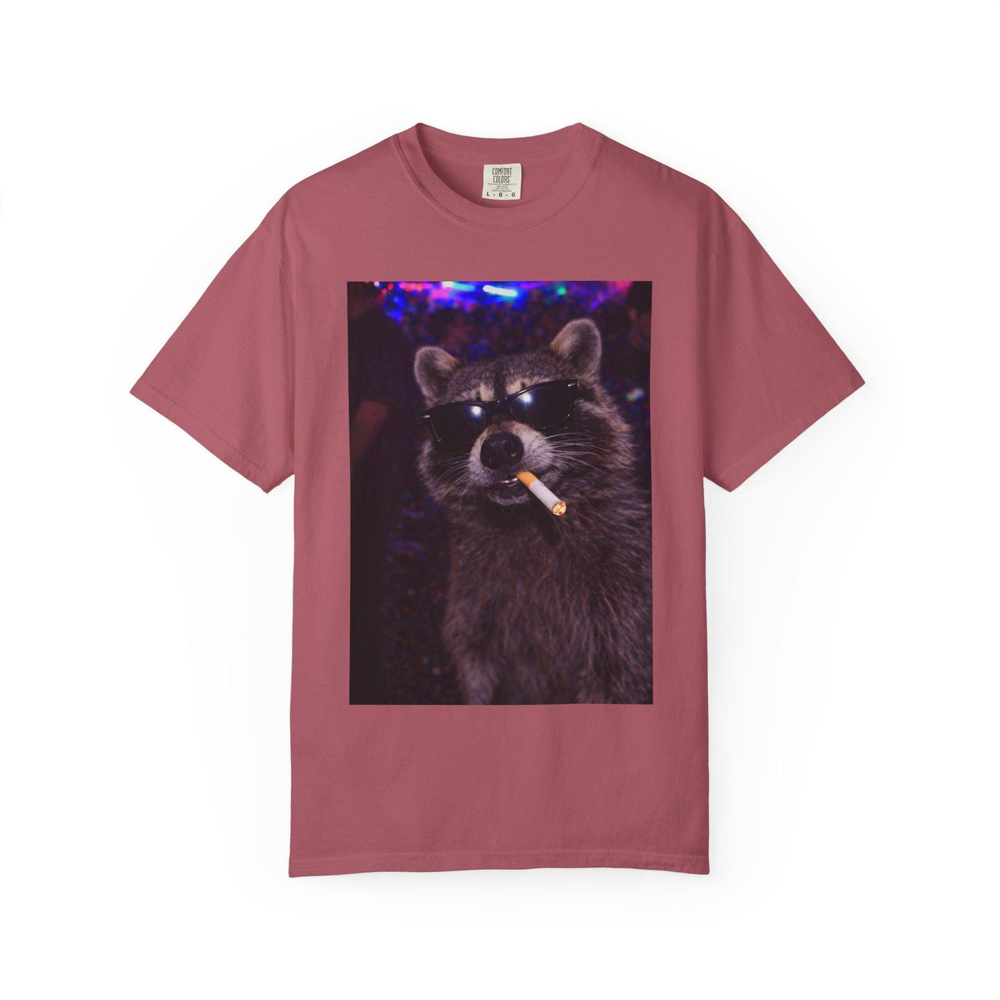 Funny Raccoon Shirt, Hilarious Smoking Night Club Raccoon T-Shirt, Animal Lover TShirt Gag Gift, Waddup Babygirl? Tee