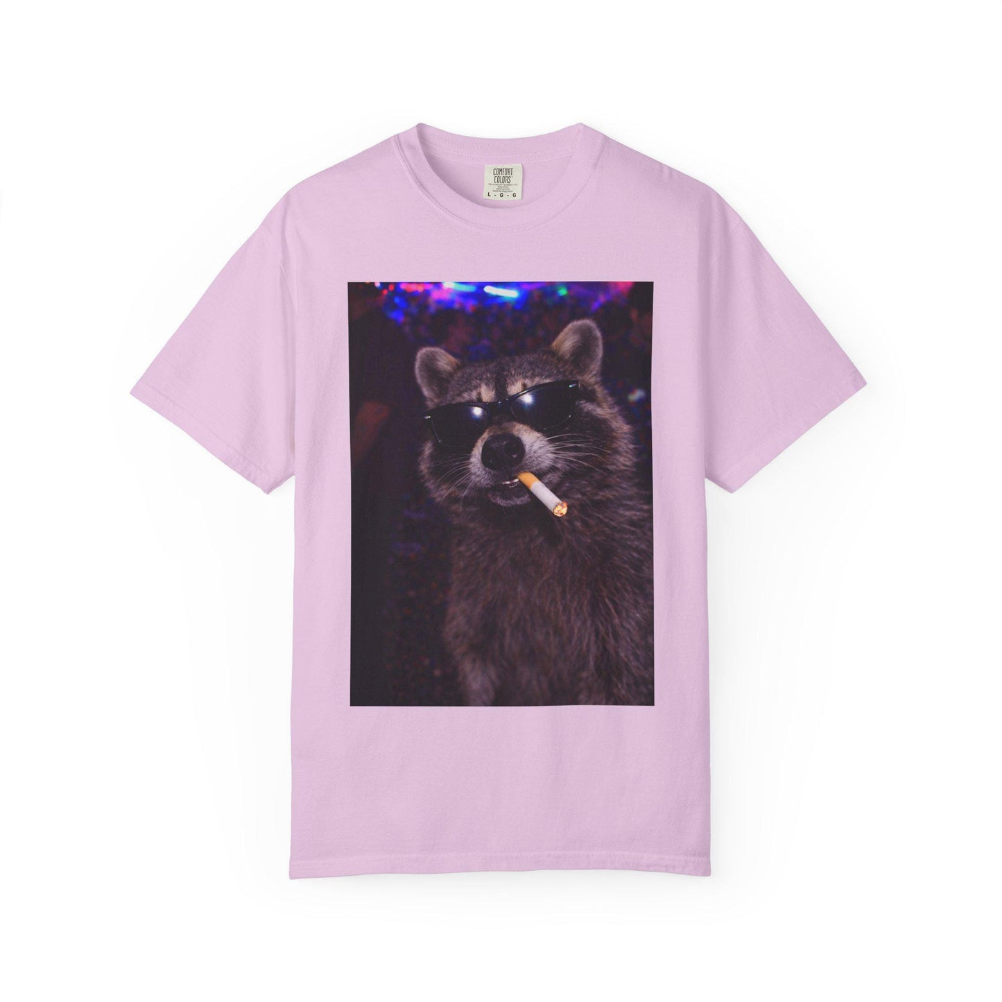 Funny Raccoon Shirt, Hilarious Smoking Night Club Raccoon T-Shirt, Animal Lover TShirt Gag Gift, Waddup Babygirl? Tee
