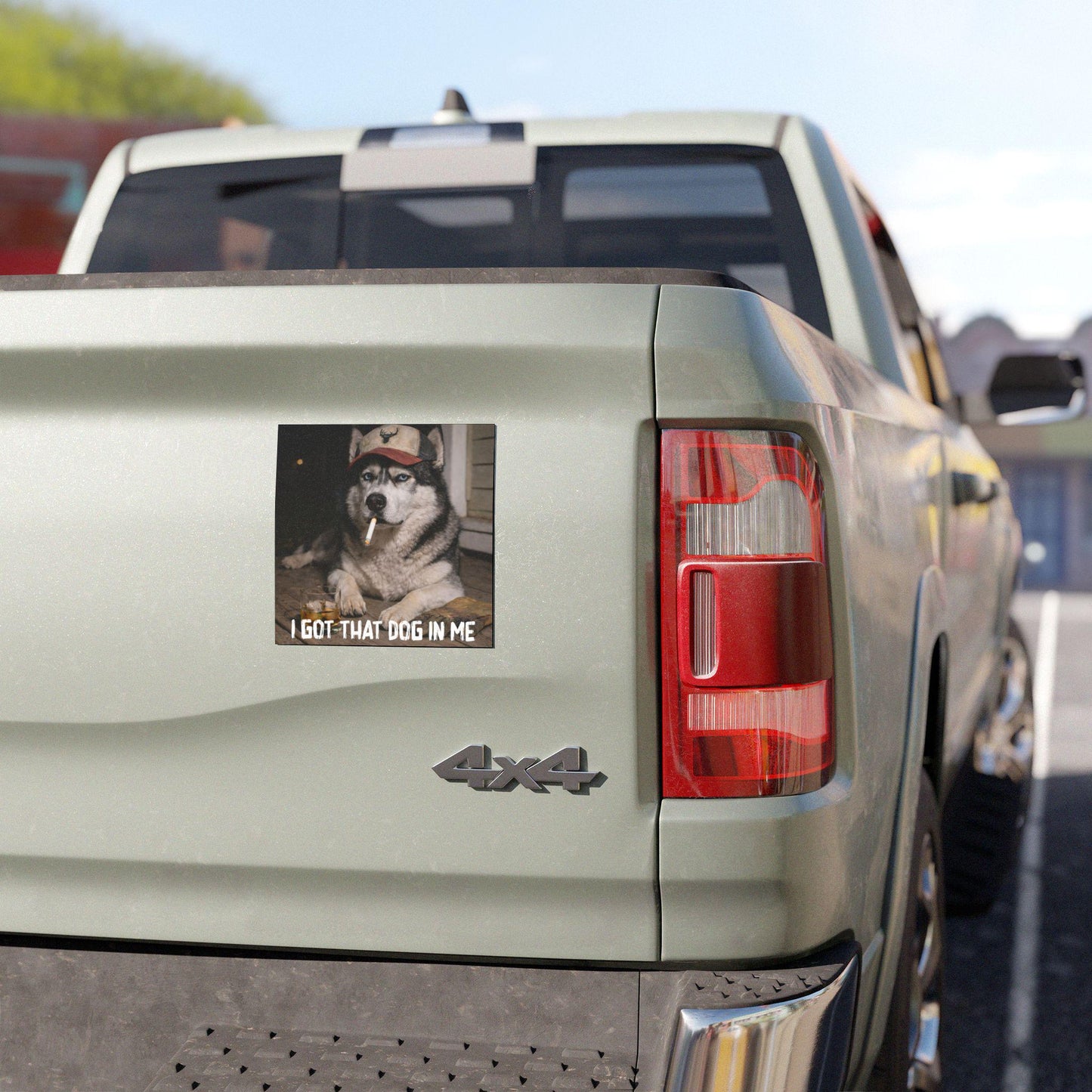 I Got That Dog In Me, Funny Husky Car Magnet, Dog Dad Siberian Husky Bumper Decal, Blue Collar Gag Gift For Husband, Hilarious Meme Humor