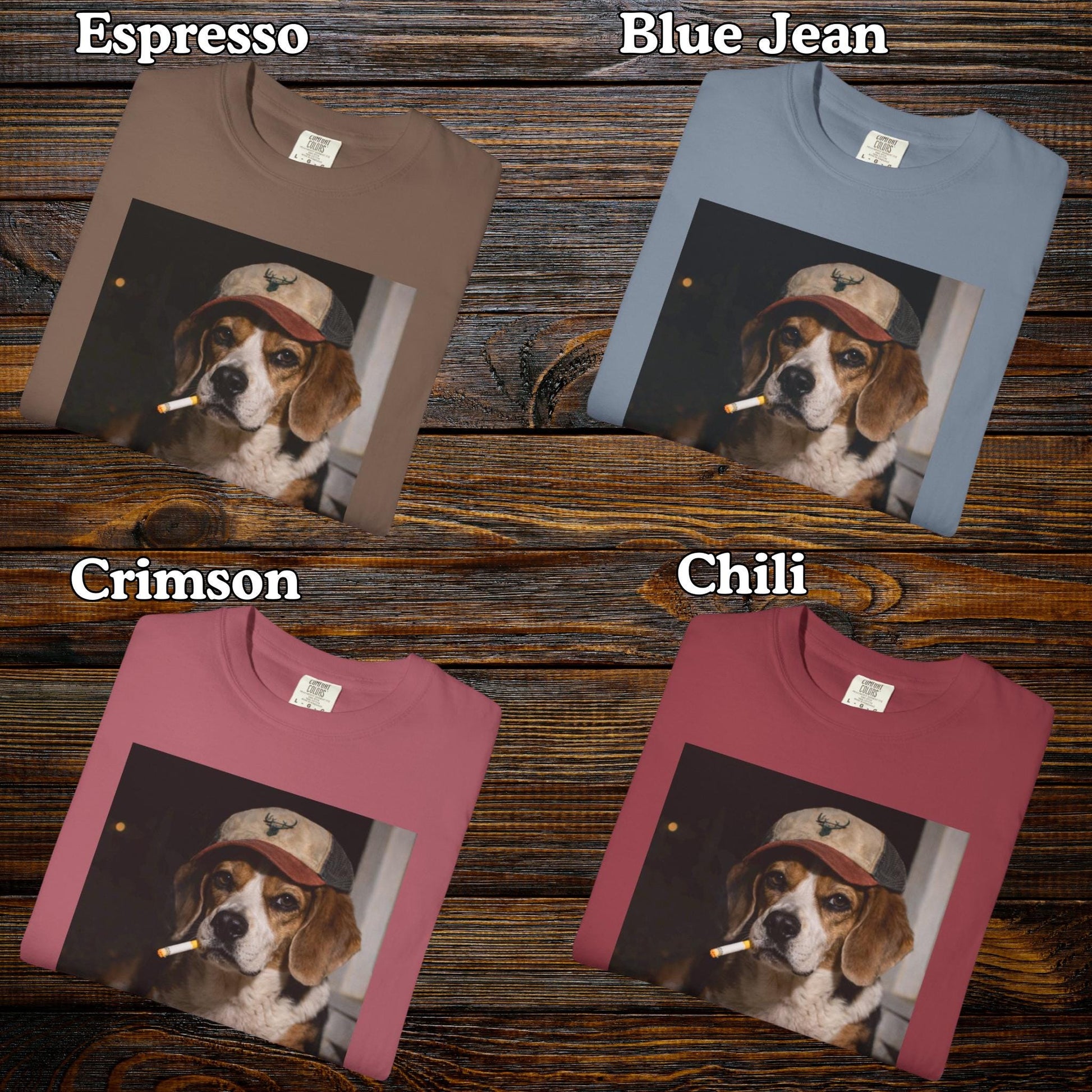 Funny Beagle Shirt, Dog Dad T-Shirt, Blue Collar Man Gag Gift Tee For Husband, Hilarious Meme Humor Comfort Colors® Tshirt