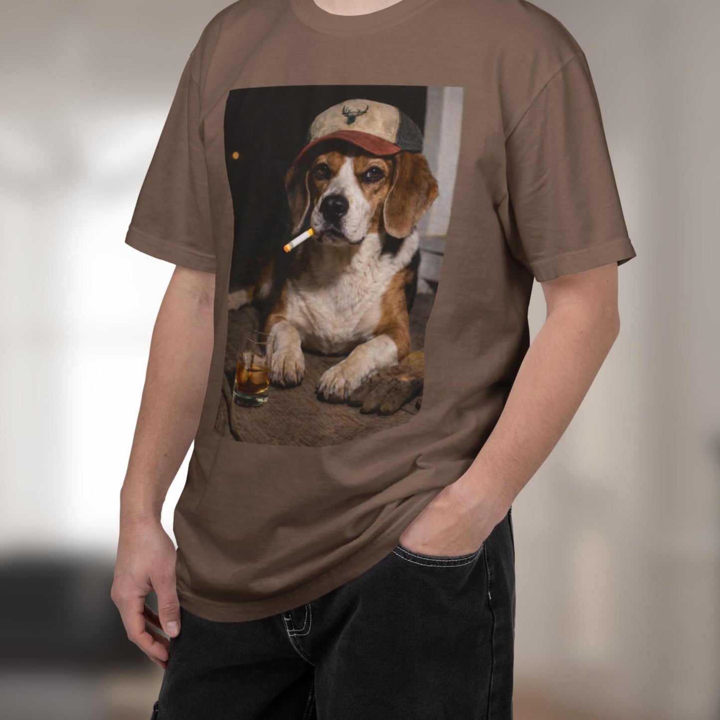Funny Beagle Shirt, Dog Dad T-Shirt, Blue Collar Man Gag Gift Tee For Husband, Hilarious Meme Humor Comfort Colors® Tshirt