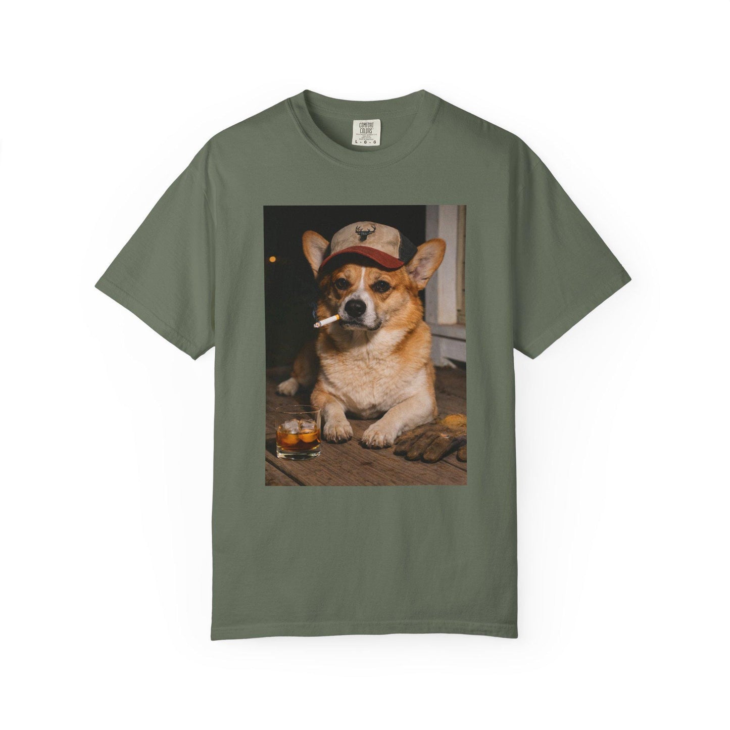 Funny Corgi Shirt, Dog Dad T-Shirt, Blue Collar Man Gag Gift Tee For Husband, Hilarious Meme Humor Comfort Colors® Tshirt