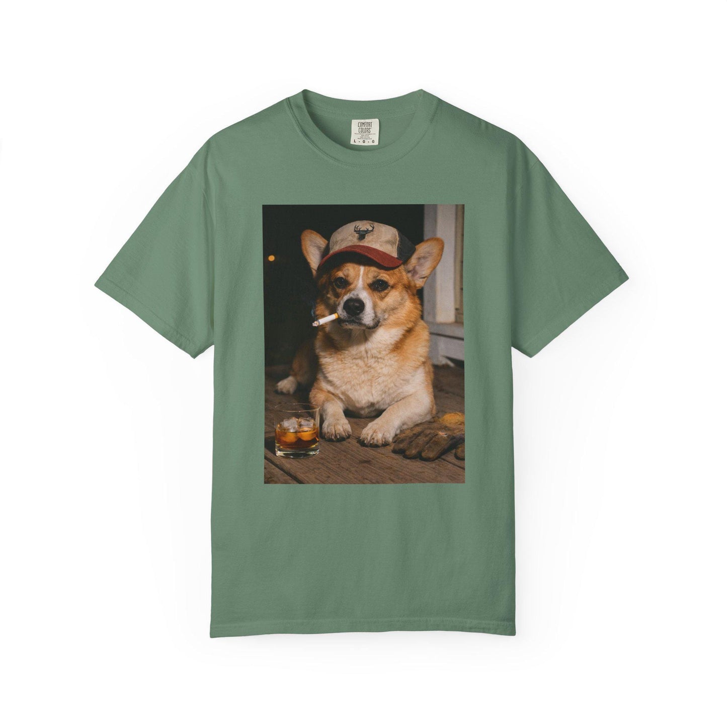 Funny Corgi Shirt, Dog Dad T-Shirt, Blue Collar Man Gag Gift Tee For Husband, Hilarious Meme Humor Comfort Colors® Tshirt