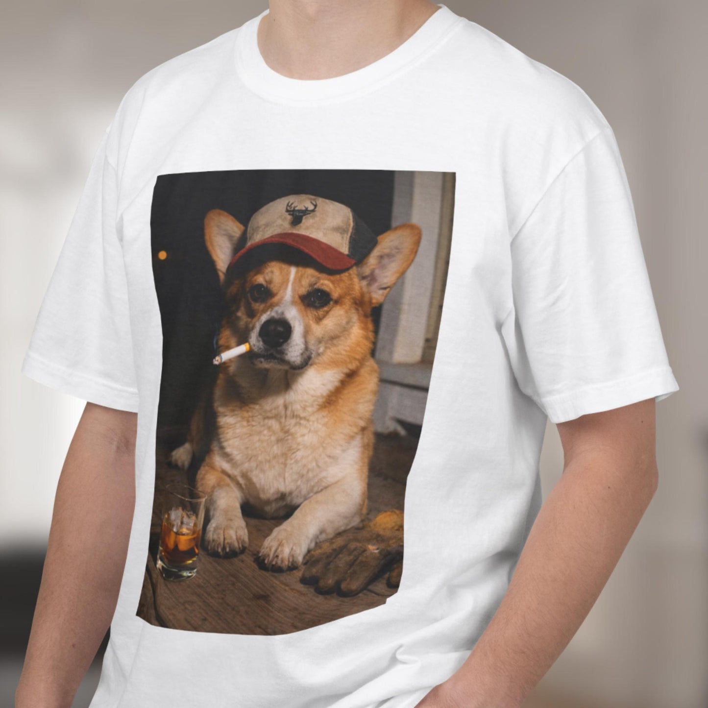 Funny Corgi Shirt, Dog Dad T-Shirt, Blue Collar Man Gag Gift Tee For Husband, Hilarious Meme Humor Comfort Colors® Tshirt