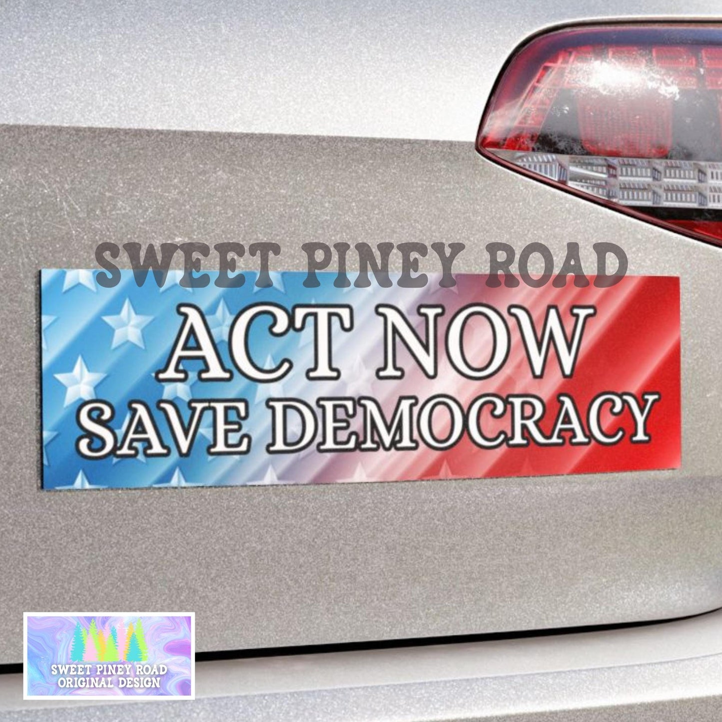 Act Now Save Democracy Car Magnet, Liberal Bumper Sticker, FDT Protest Decal, Anti Trump Anti MAGA, Human Rights Activist, Not My President