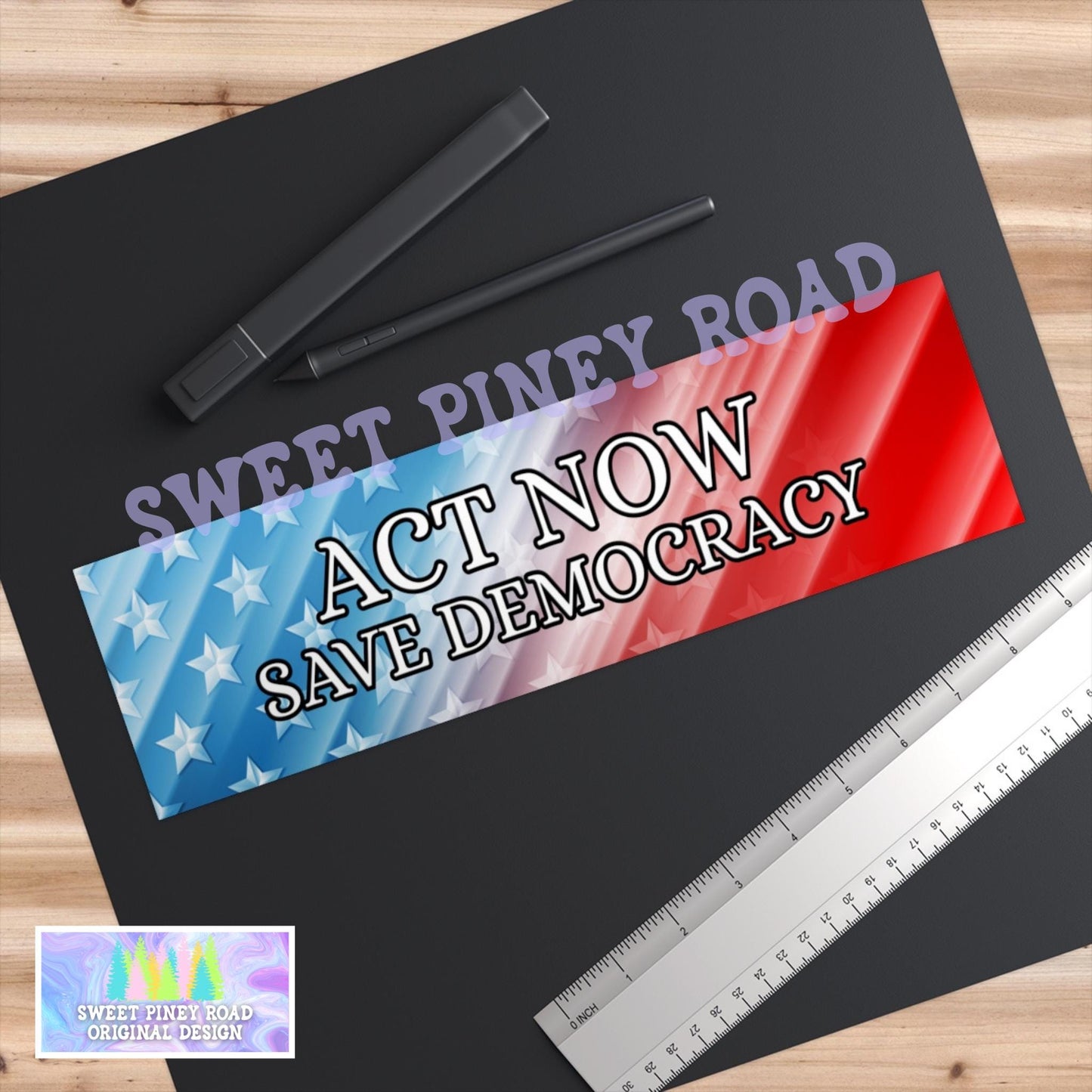 Act Now Save Democracy Car Magnet, Liberal Bumper Sticker, FDT Protest Decal, Anti Trump Anti MAGA, Human Rights Activist, Not My President