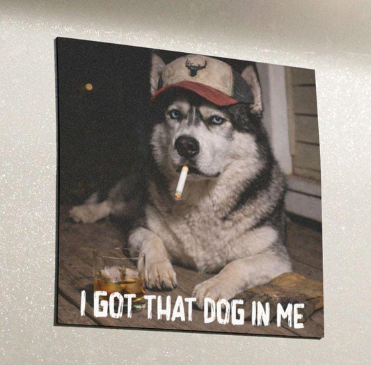 I Got That Dog In Me, Funny Husky Car Magnet, Dog Dad Siberian Husky Bumper Decal, Blue Collar Gag Gift For Husband, Hilarious Meme Humor