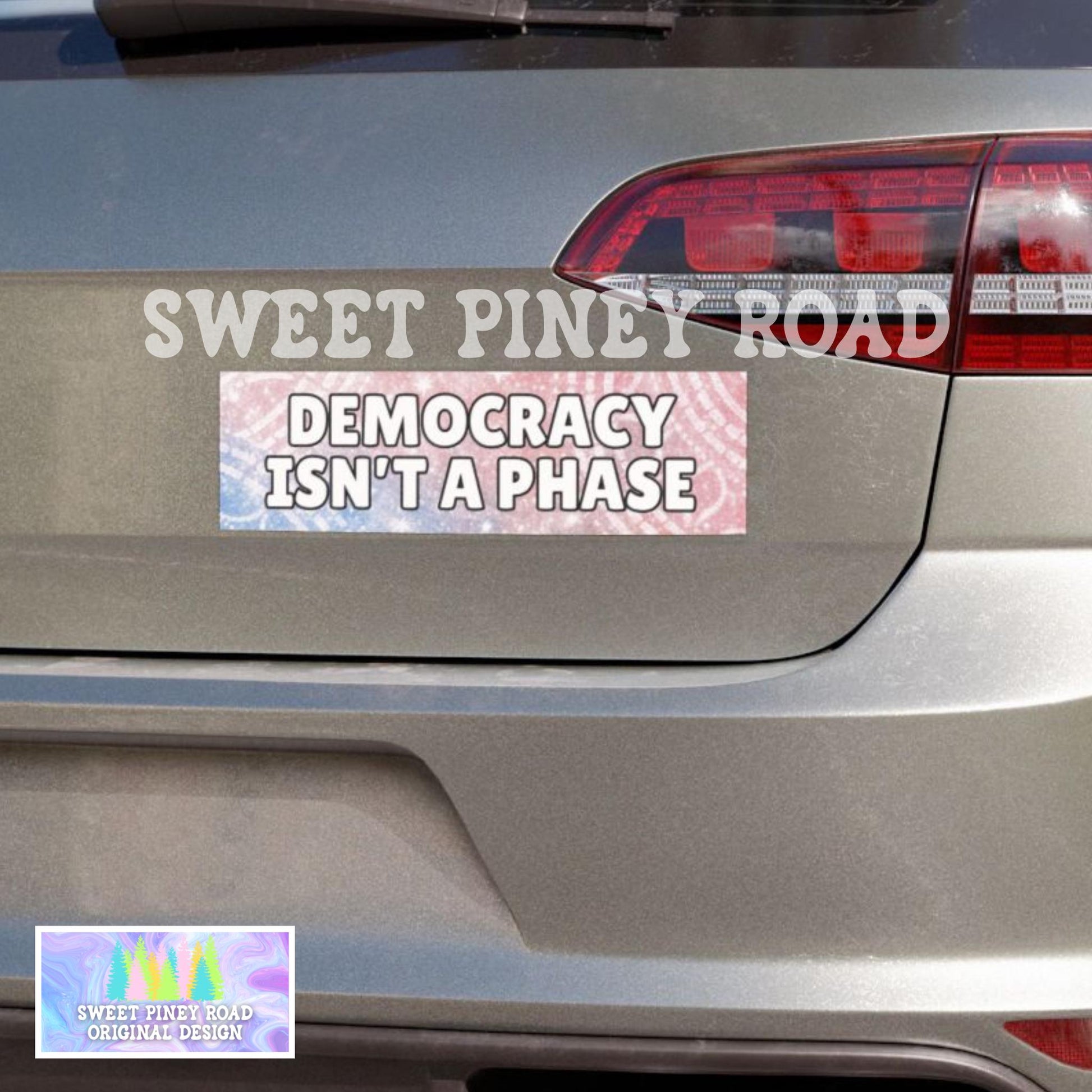 Democracy Isn't A Phase Car Magnet, FDT Anti Trump Bumper Sticker, Political Protest Decal, Progressive Merch For Vehicle, Radical Left Scum