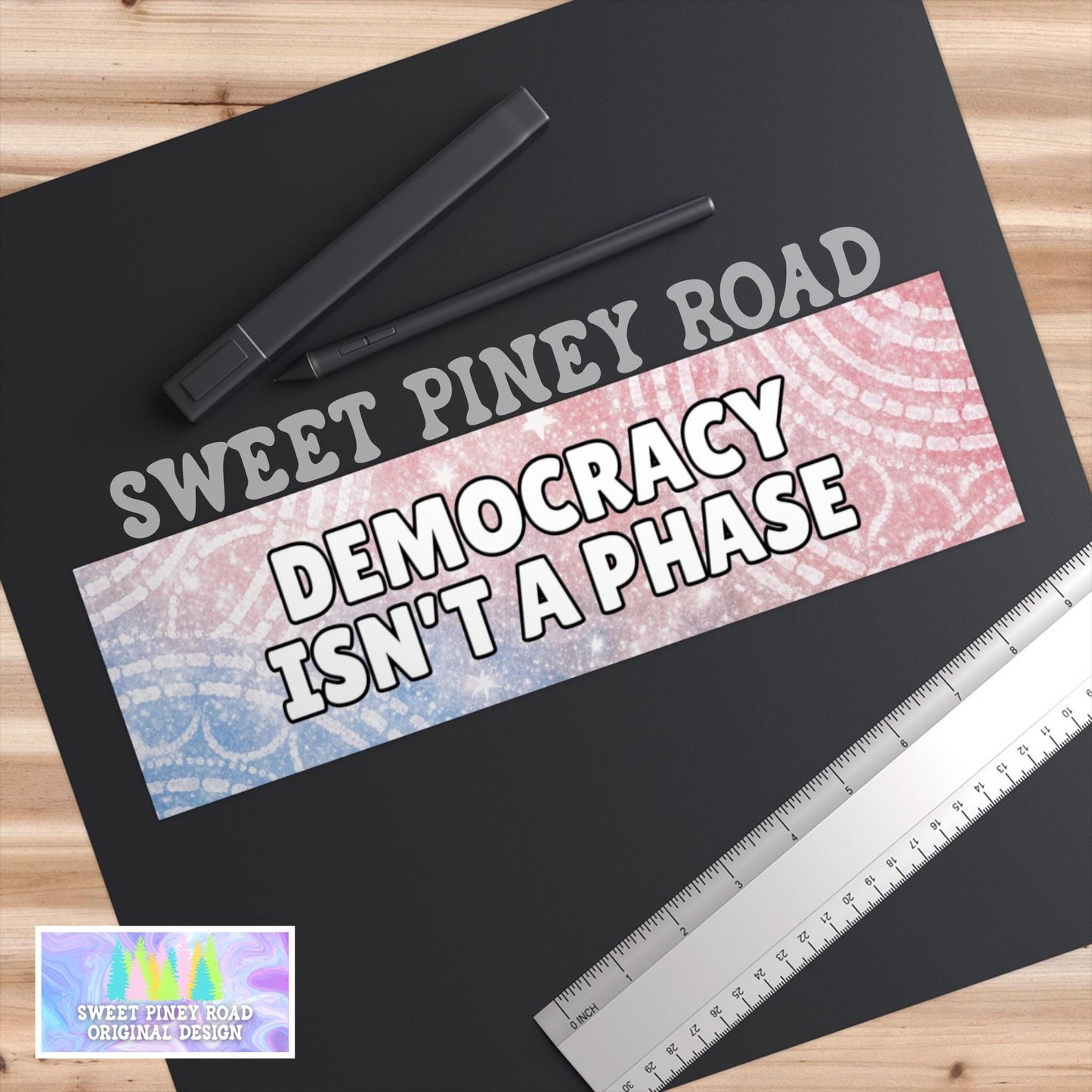 Democracy Isn't A Phase Car Magnet, FDT Anti Trump Bumper Sticker, Political Protest Decal, Progressive Merch For Vehicle, Radical Left Scum