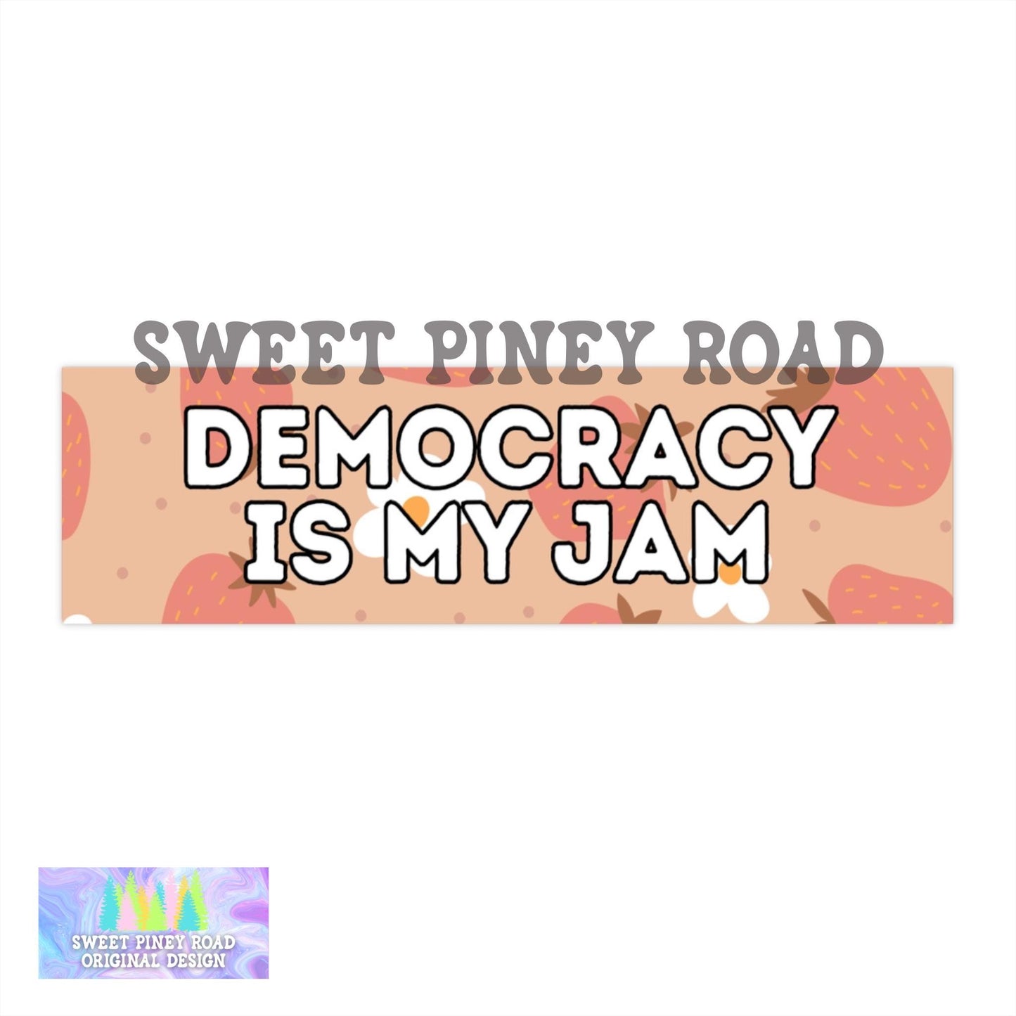 Democracy Is My Jam Car Magnet, Political Activist Bumper Sticker, Cute Democrat Protest Decal, FDT Anti Trump Merch, Not My President