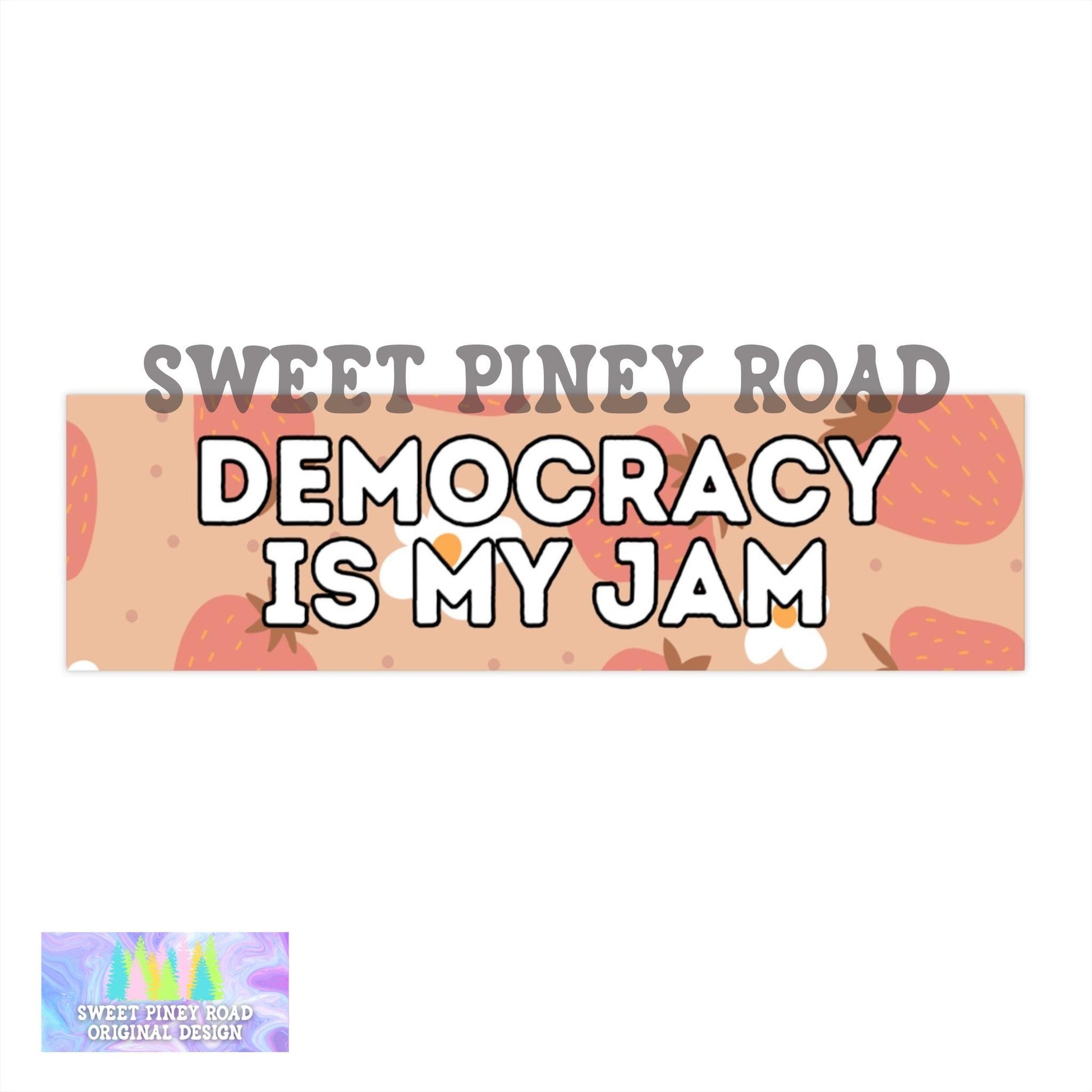 Democracy Is My Jam Car Magnet, Political Activist Bumper Sticker, Cute Democrat Protest Decal, FDT Anti Trump Merch, Not My President