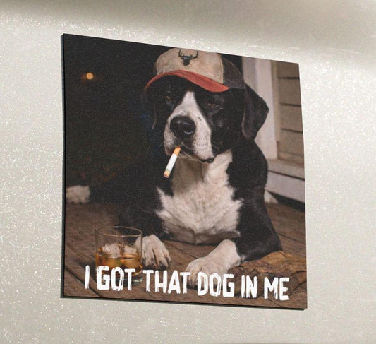 I Got That Dog In Me, Funny Black & White Mixed Breed Car Magnet, Dog Dad Bumper Sticker, Blue Collar Man Gag Gift For Husband, Meme Humor