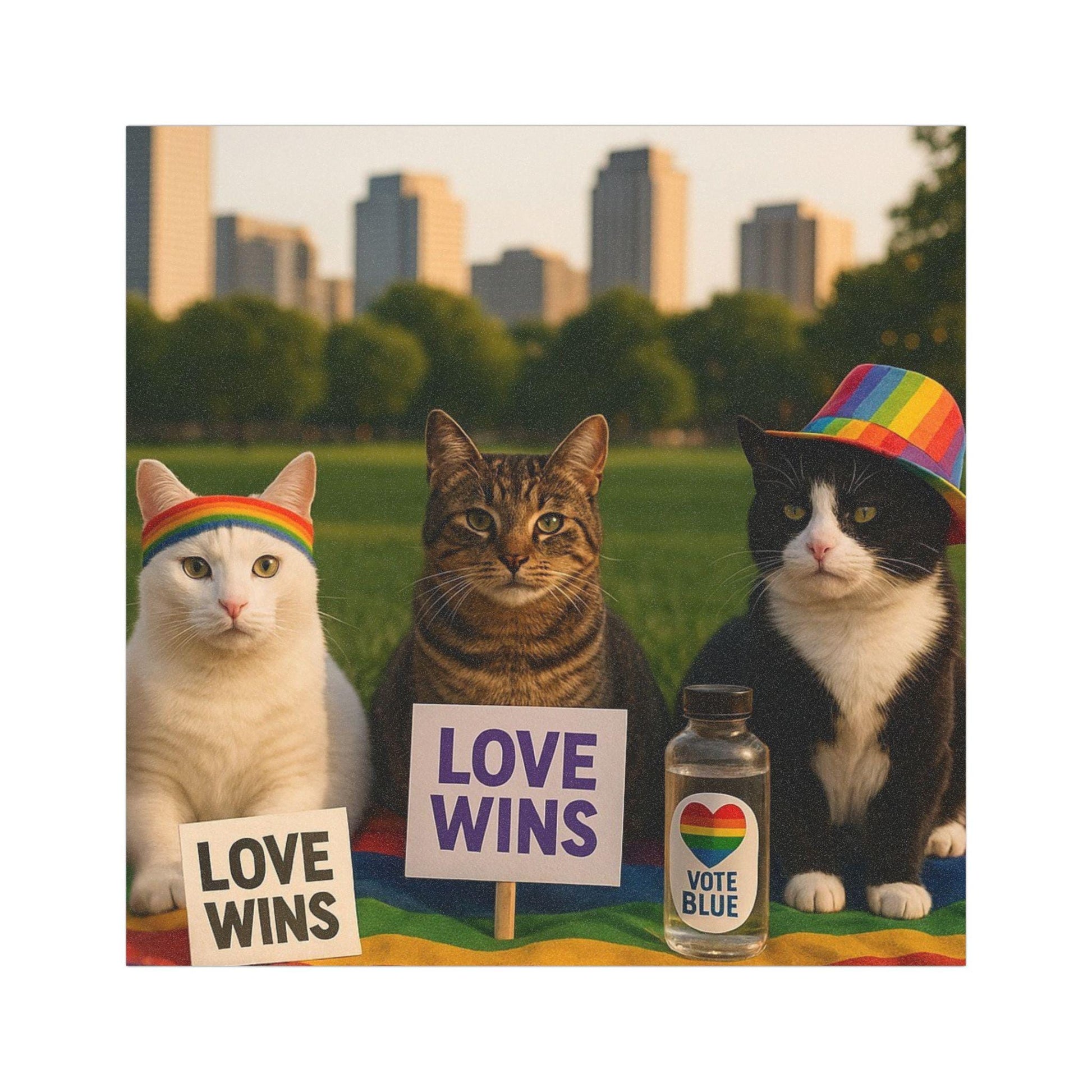 Love Wins Cat LGBTQIA+ Pride Car Magnet, Cute Human Rights Equality Vehicle Accessory, FDT Anti-Trump Gift
