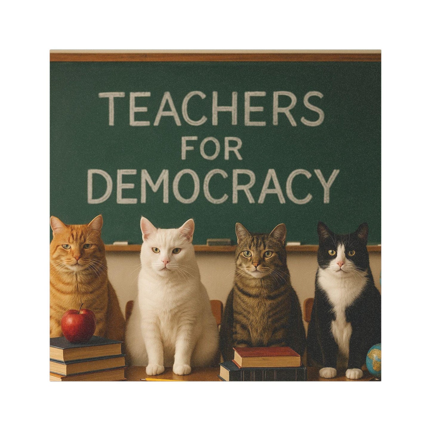 Democratic Cats Car Magnet, Teachers For Democracy Pro-Democracy FDT Bumper Sticker, F*ck Trump Anti MAGA Gifts, Anti-Trump Anti-ICE Protest