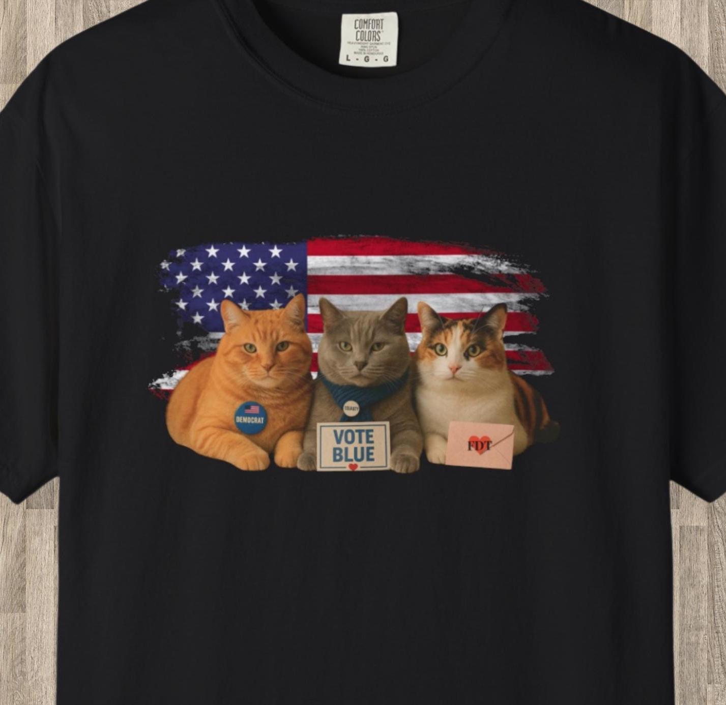 Anti Trump Cat Shirt, Funny Kitty Lover Gag Gift, Hilarious Political Leftist T-Shirt, Progressive Pro-Democracy Tshirt, FDT Protest Tee