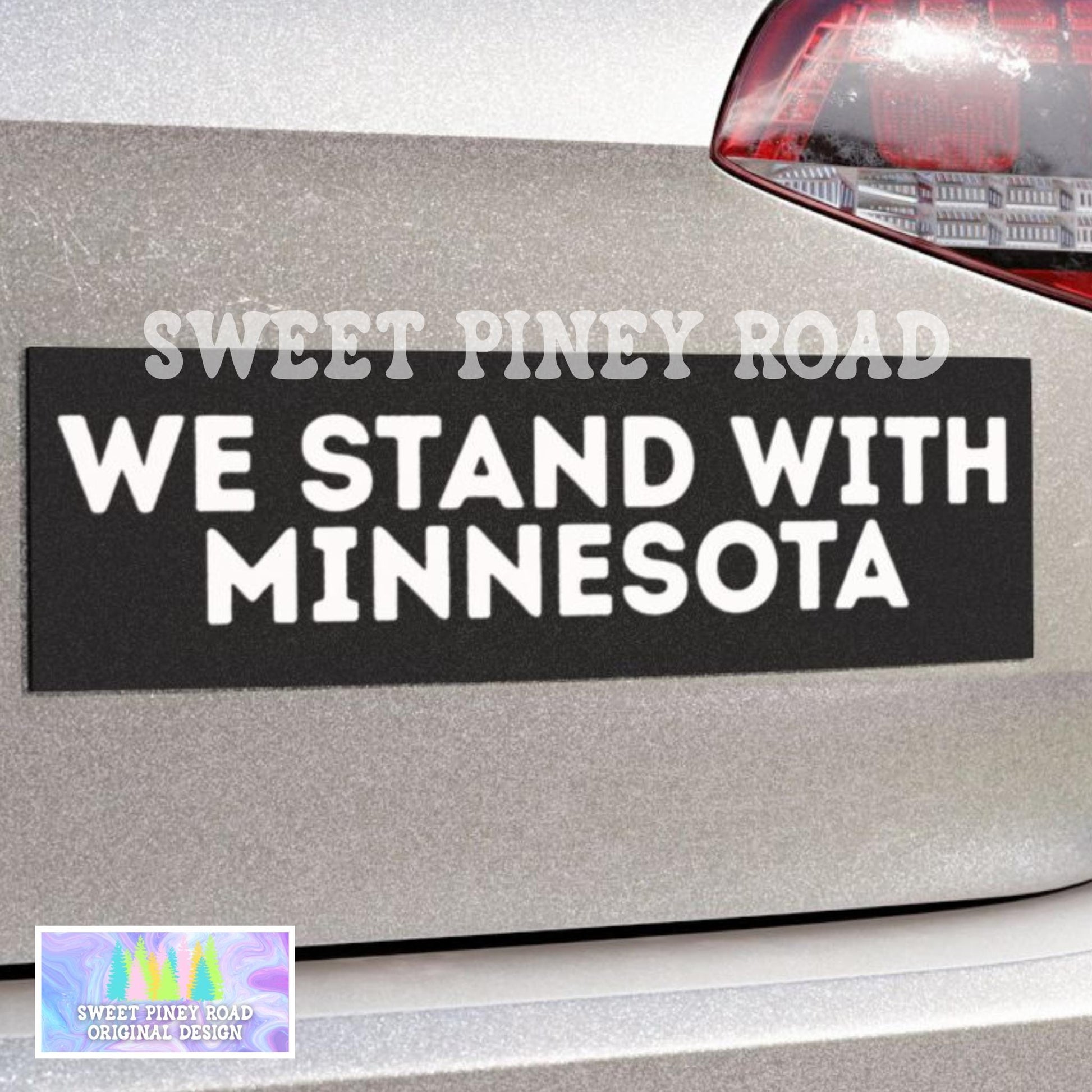We Stand With Minnesota Car Magnet, F*ck ICE Bumper Sticker, Waltz Protest Fight For Human Rights, Deport The Racists, Anti Trump FDT Rally