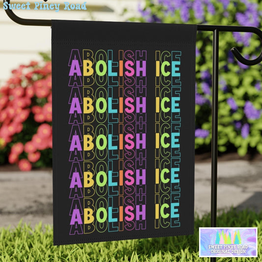 Abolish ICE Yard Sign, F*ck ICE Garden Flag, Justice For Minnesota Outdoor Decor, Chinga La Migra Decoration, Anti Trump FDT Rainbow Gift