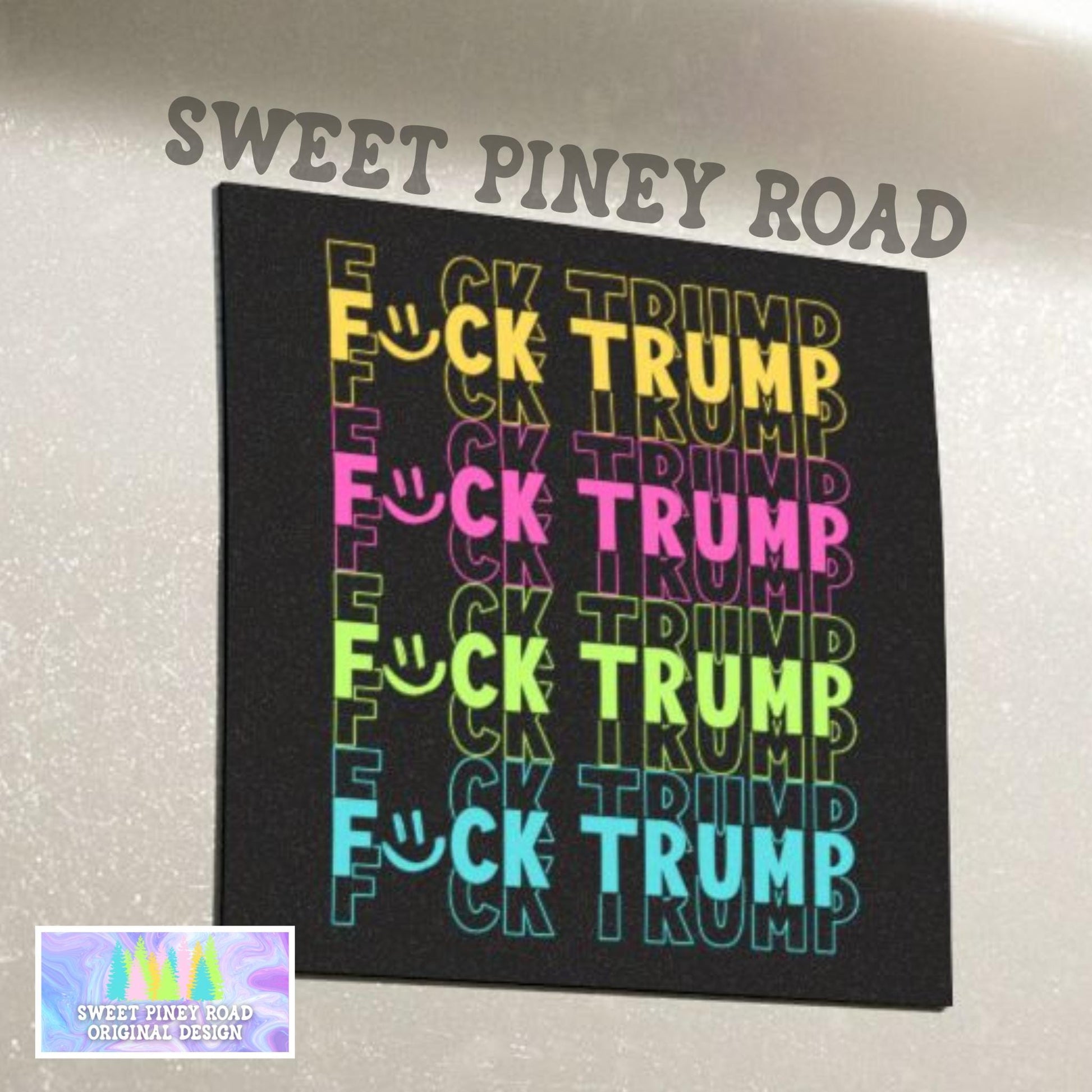 F*ck Trump Car Magnet, FDT Bumper Decal, Rainbow Anti Trump FDT Gift, Feminist Activist Protest
